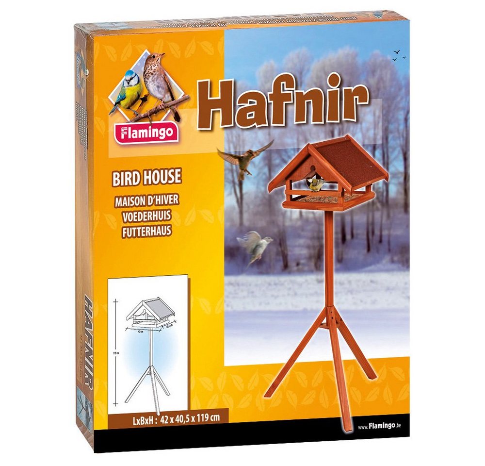 Thumbnail - Flamingo Vogelhaus Futterhaus auf Ständer Hafnir