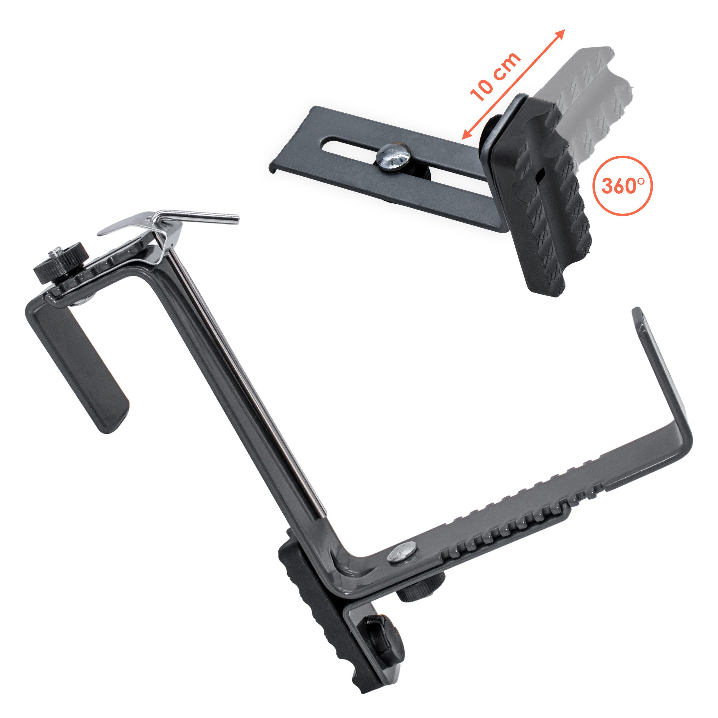 Spetebo Blumenkastenhalter Blumenkasten Halter 2er Set bis 50 kg, bis 50 kg belastbar, stufenlos verstellbar, Anzahl, 1-St., Stück, für eckige Geländer oder Mau – Bild 3 von 5