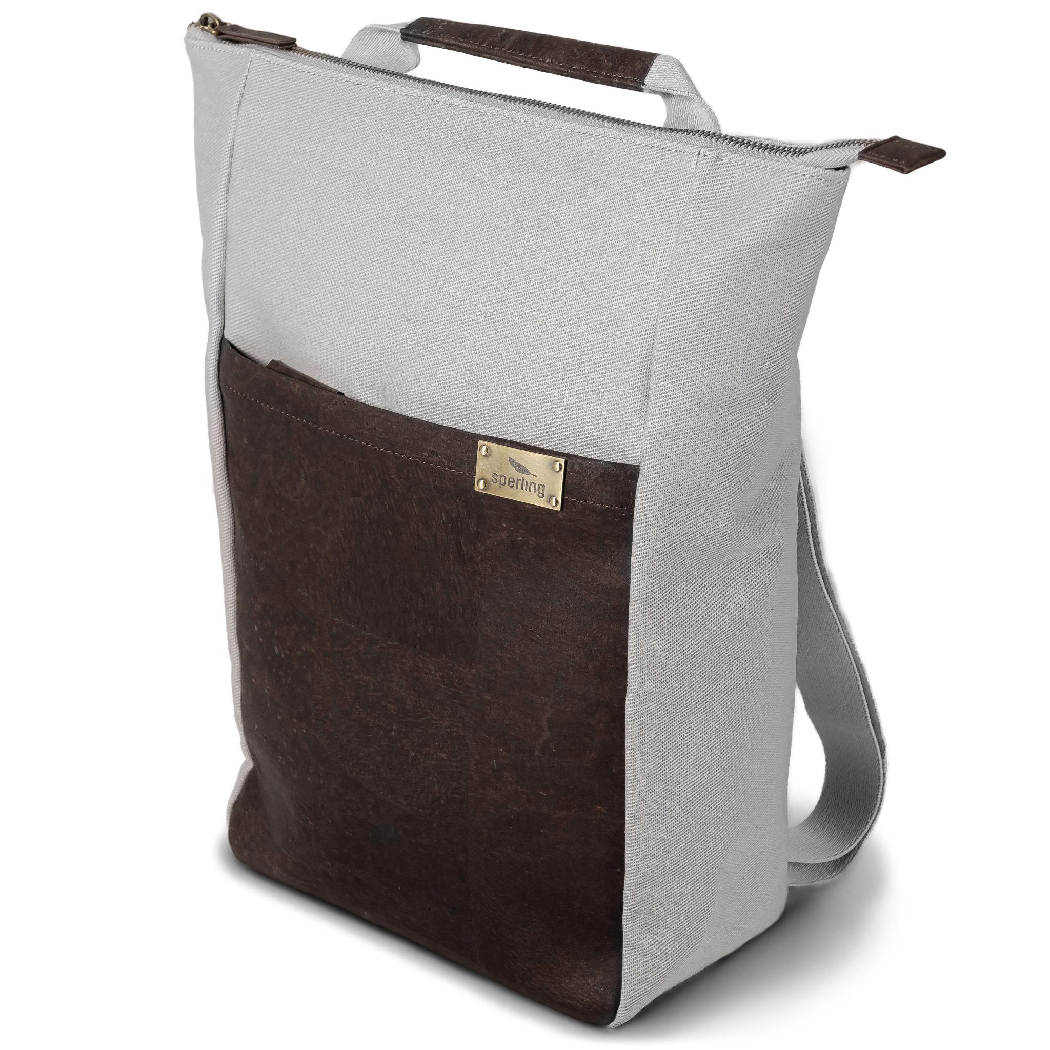 Sperling Bags Rucksack Triple, 2-in-1 Rucksack aus Kork und Bio-Baumwolle