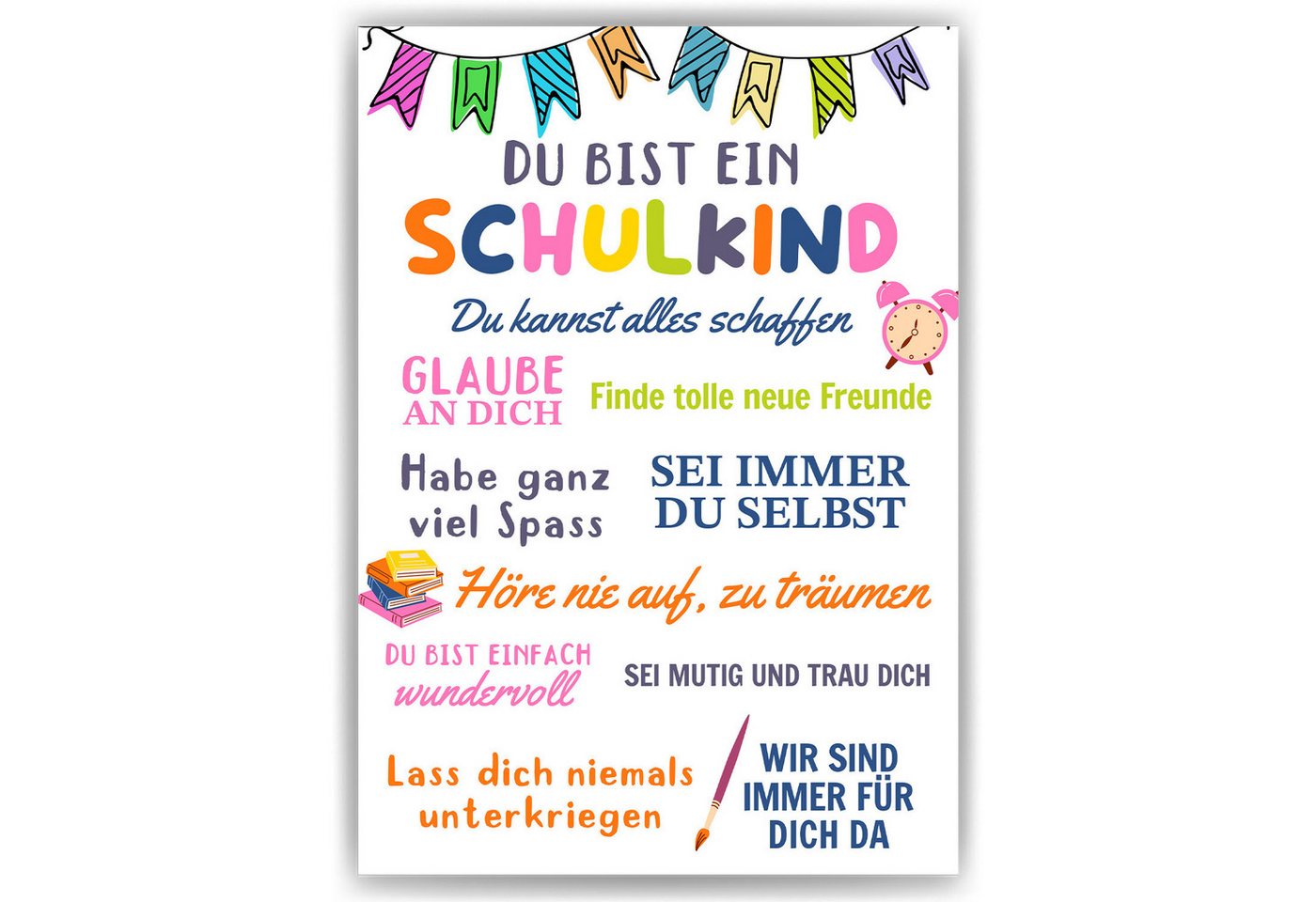 Tigerlino Poster Schulkind Geschenk Einschulung Jungen Mädchen Einschulungsposter