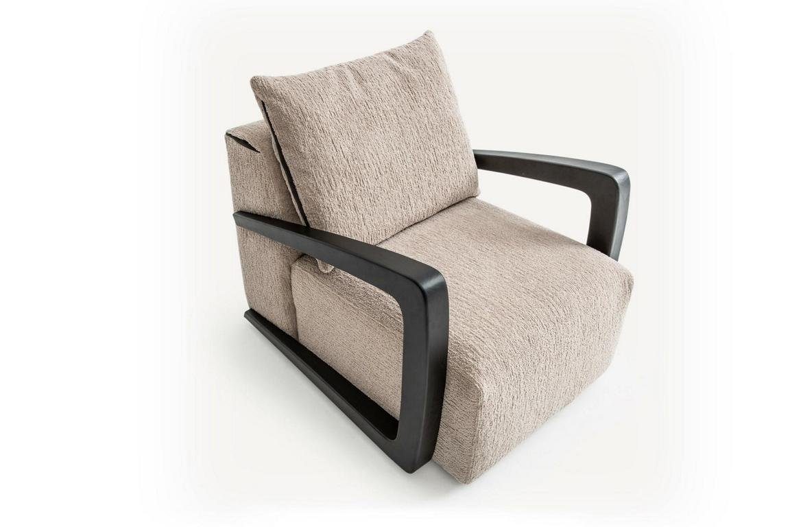 JVmoebel Wohnzimmer-Set Moderne Sofagarnitur L-Form Sessel L-Form Eck 2x Sessel), + Made (Nur mit Europe Graue Ecksofa Couch in Couch