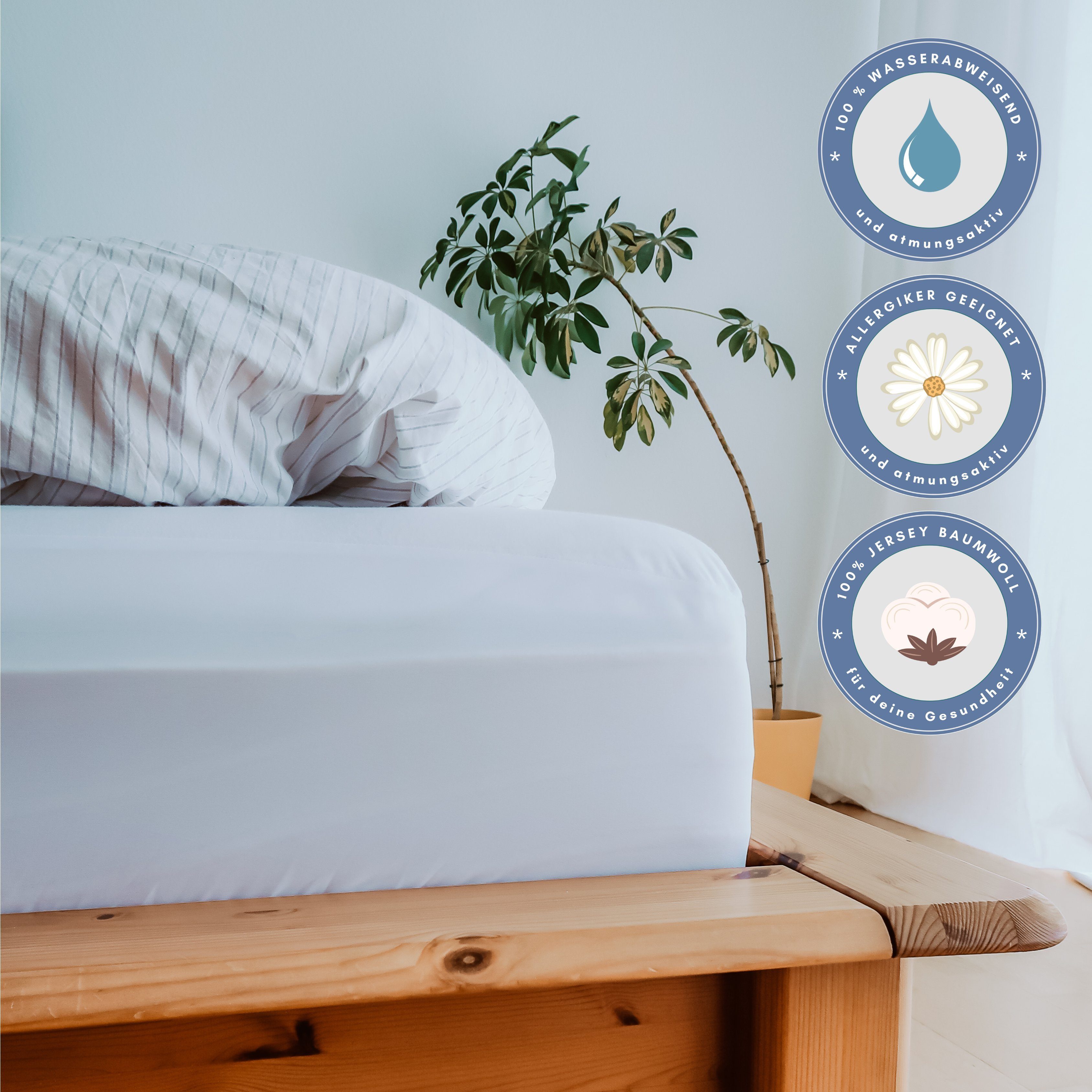 Matratzenschoner wasserdicht aus 100 % Jersey Baumwolle APARNA, Matratzensc günstig online kaufen