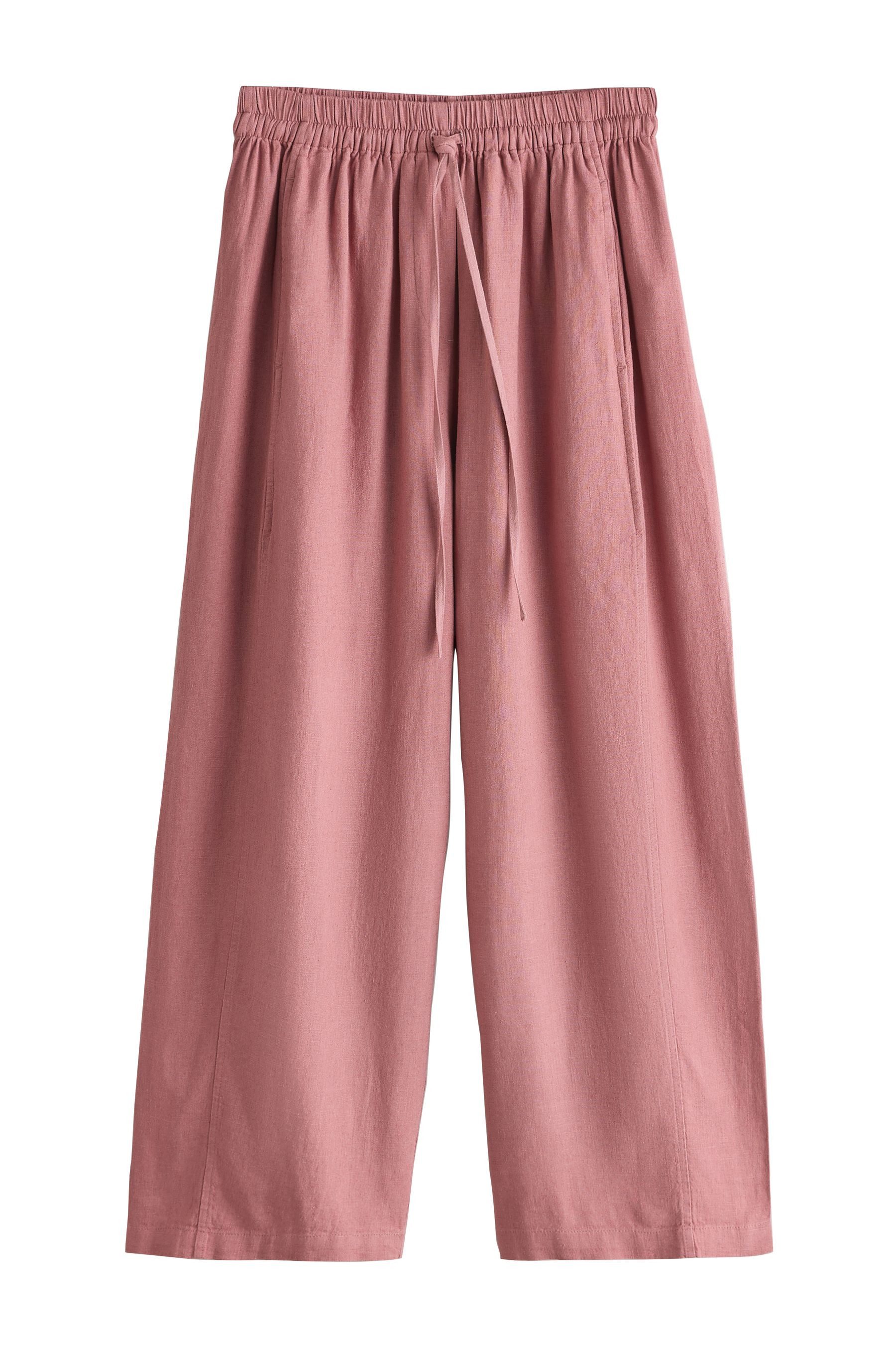 Jogginghose Active Hose aus Leinengemisch mit Barrel-Bein