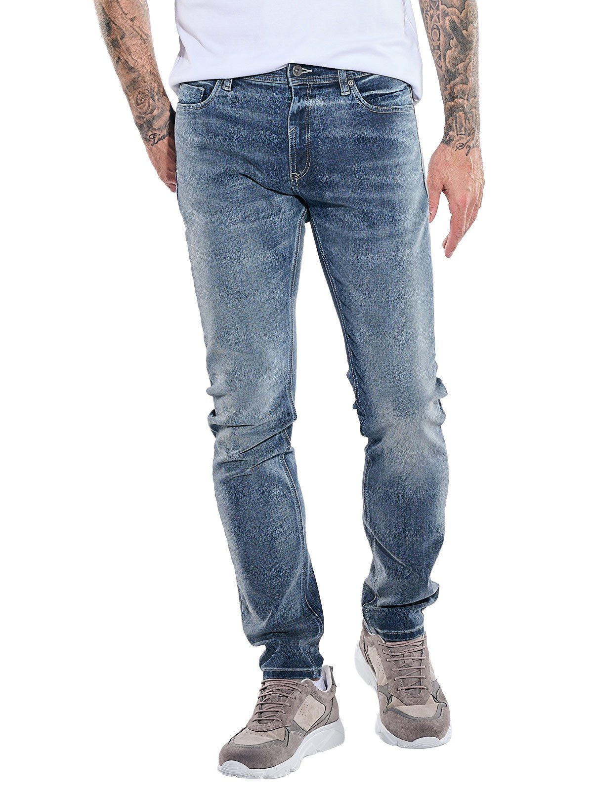 emilio adani Stretch-Jeans Herren Modische Super-Stretch-Jeans, Indigoblau
