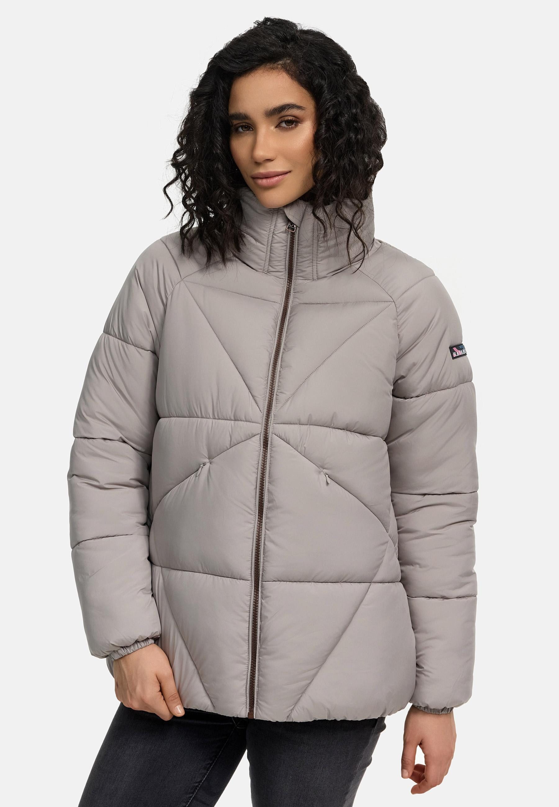 Navahoo Steppjacke Schokolinaa 14 Winterjacke mit modischer Steppung & hohem Kragen