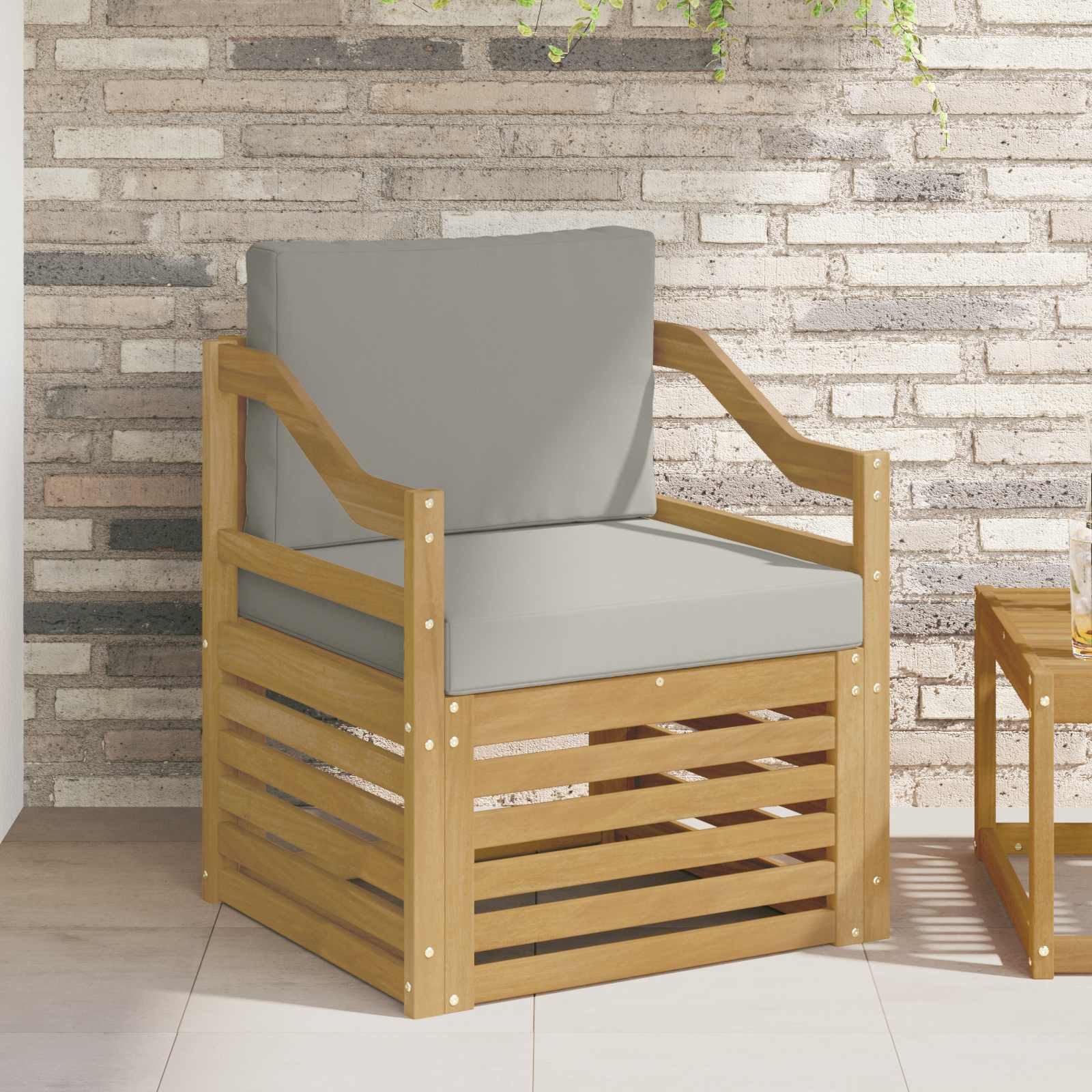 vidaXL Sofaelement Outdoor-Sofa Polyester Weiß (1 St)