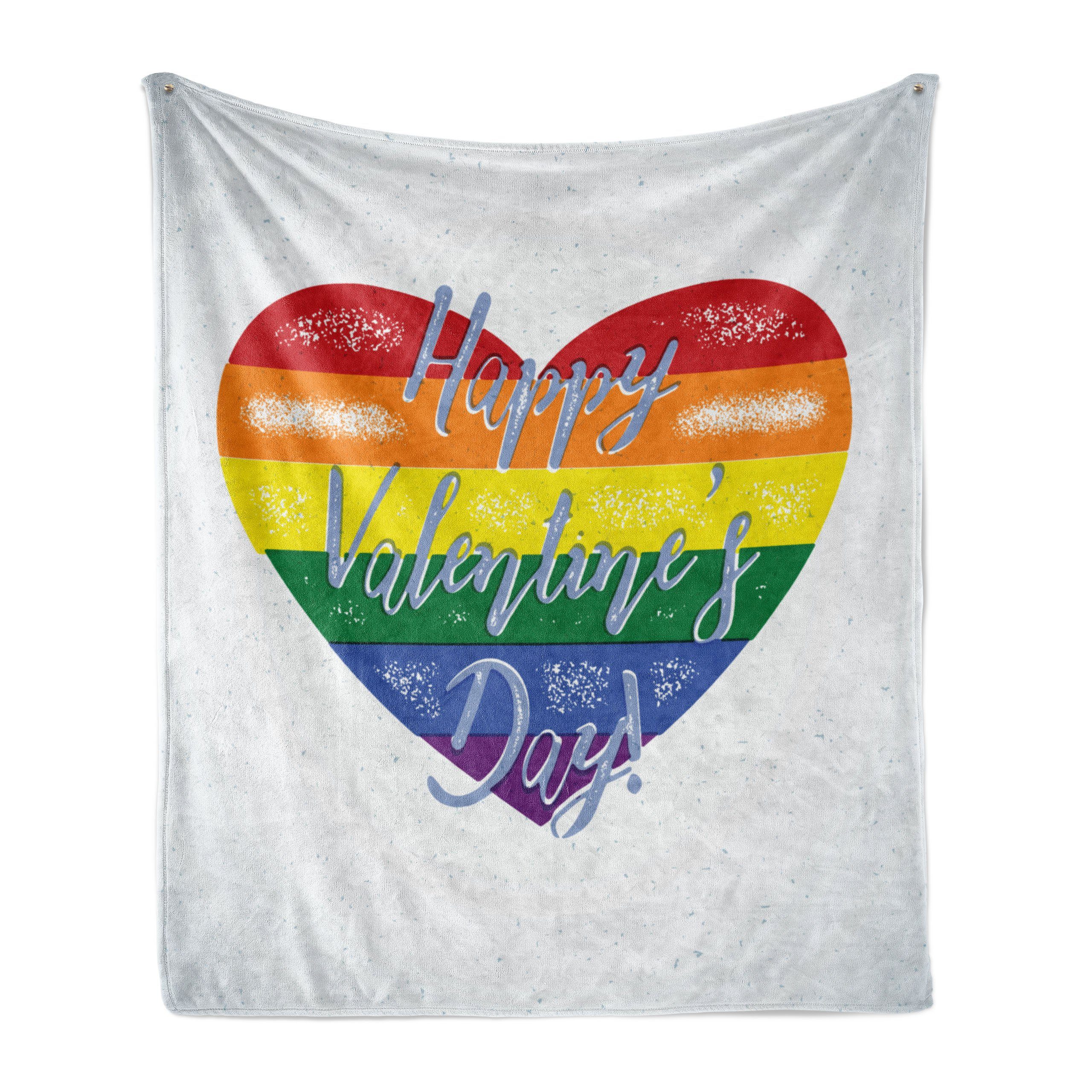 Wohndecke Gemütlicher Plüsch für den Innen- und Außenbereich, Abakuhaus, Jahrgang Rainbow LGBTI Valentine