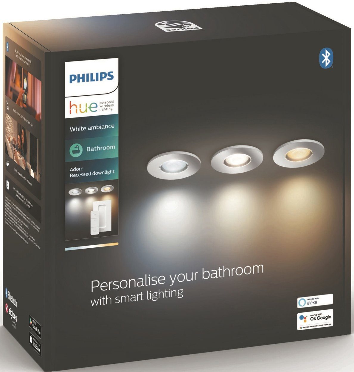 Philips Hue Adore, Flutlichtstrahler LED Leuchtmittel wechselbar, Warmweiß Dimmfunktion