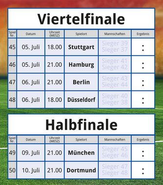 empireposter Poster Fussball EM Planer 2024 Europameisterschaft - 91,5x61 cm - gefaltet