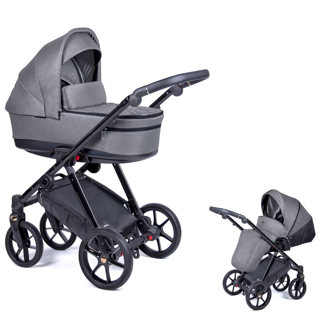 - 24 - Grau Teile schwarz babies-on-wheels in Axxis Kinderwagen-Set in = 14 Gestell 1 Kombi-Kinderwagen Designs 2