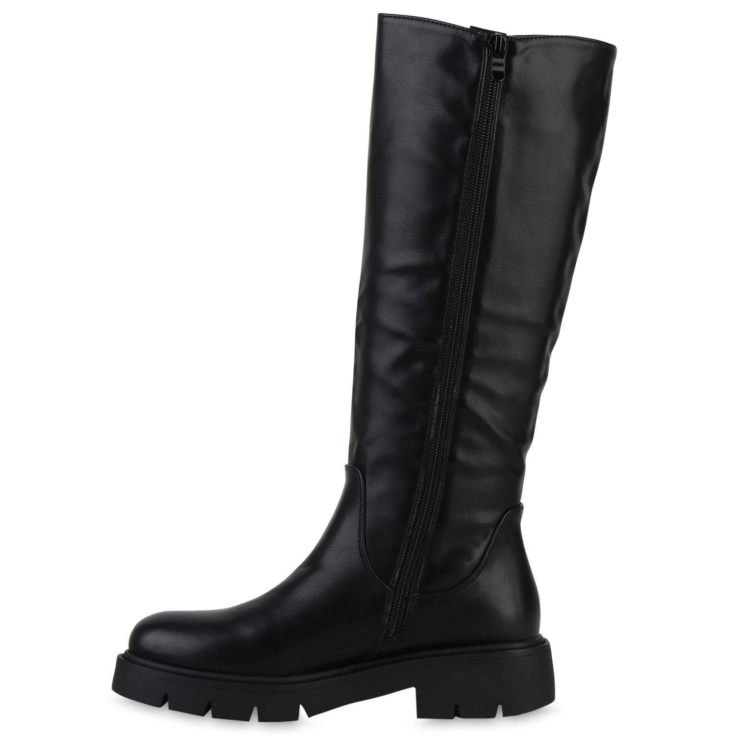 VAN HILL 841859 Stiefel Damen Klassische Stiefel Blockabsatz Profil-Sohle F günstig online kaufen