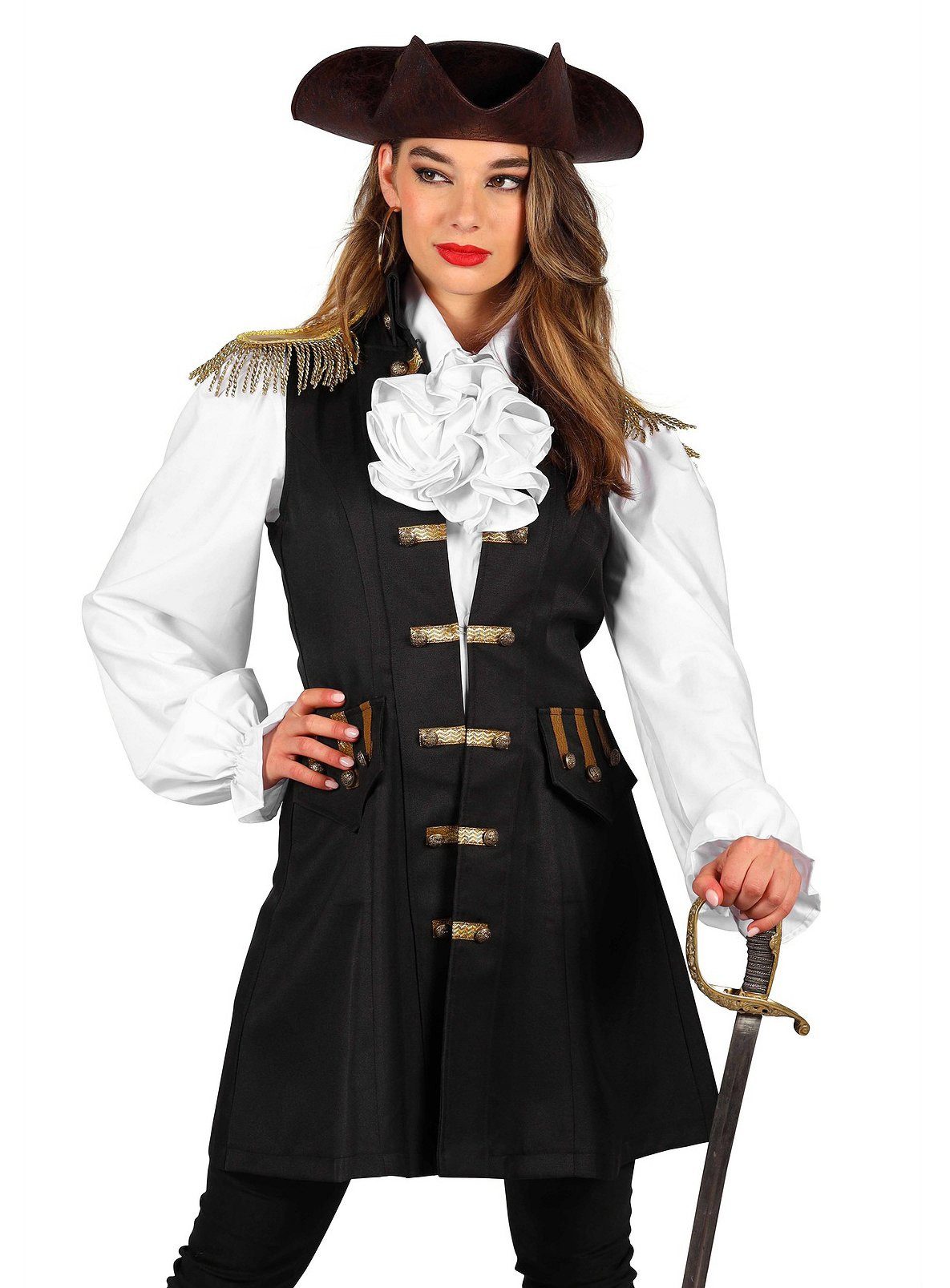 thetru Piraten-Kostüm Piratenweste mit Epauletten für Damen, Die luftige Al günstig online kaufen