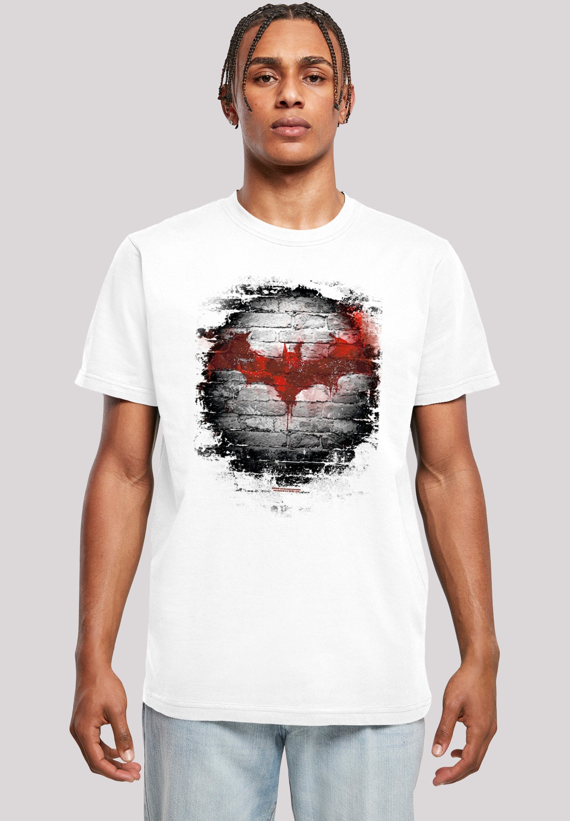 F4NT4STIC T-Shirt Batman Logo Wall Herren,Premium Merch,Regular-Fit,Basic,Bedruckt weiß