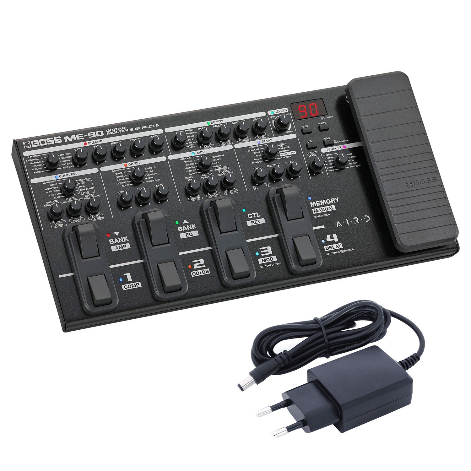 Boss by Roland E-Gitarre Boss ME-90 Multi-Effektgerät für Gitarre mit Netzteil, Mit Netzteil