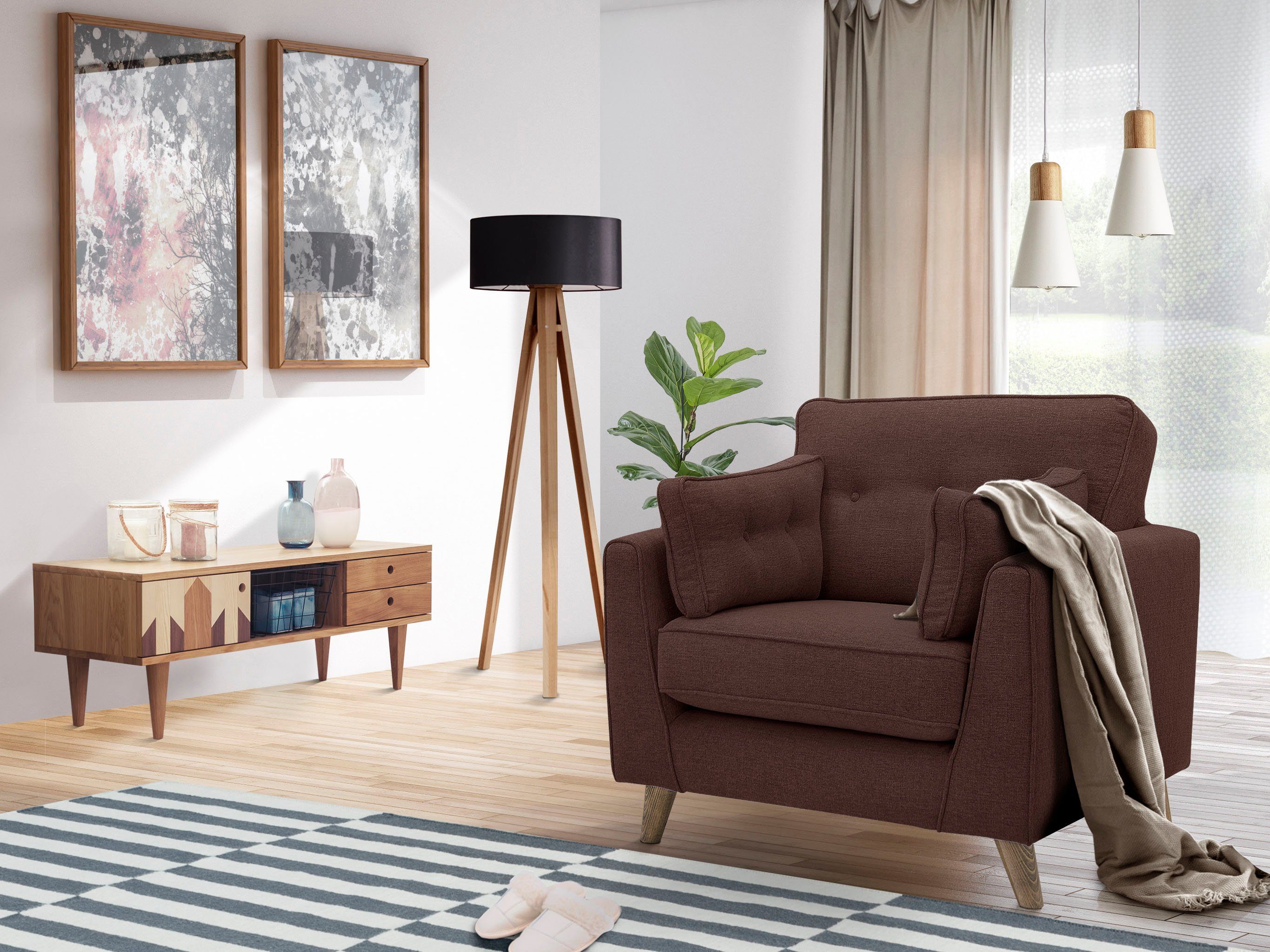 Home affaire Sessel Copenhagen, feiner Keder, günstig online kaufen