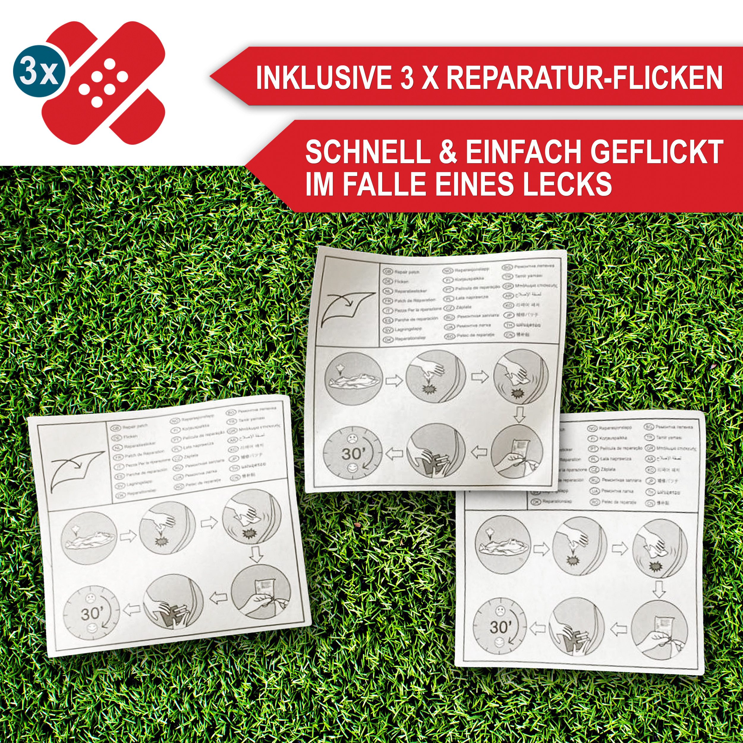 Onbest Planschbecken Jungle mit Schlauchanschluss Rutsche und Flickset, Hautfreundliches 0,25 mm PVC, leichter Aufbau – Bild 3 von 4
