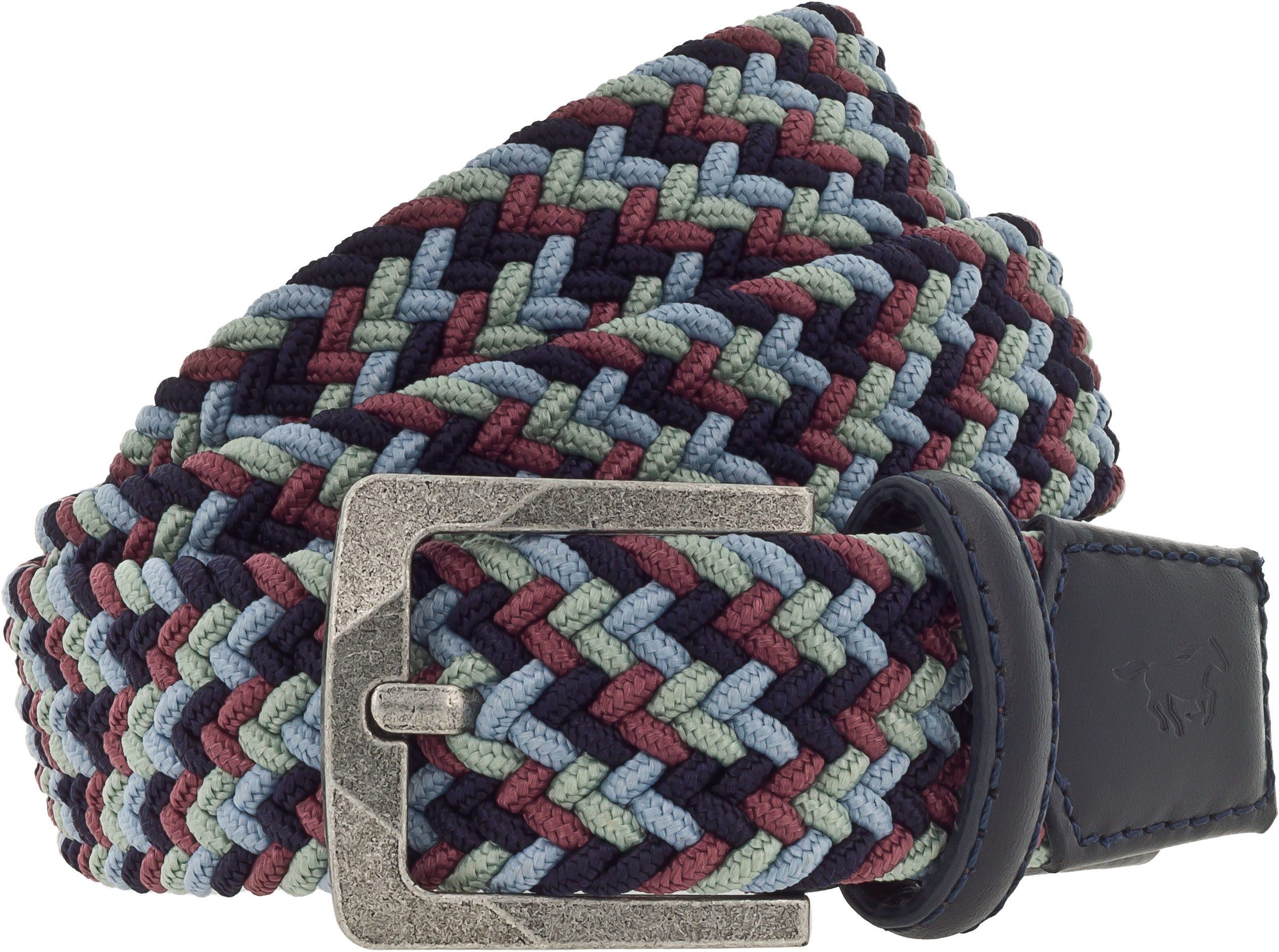 MUSTANG Плетеные ремни Elastisch in Flechtoptik, mit markanten Lederdetails, 3,5 cm