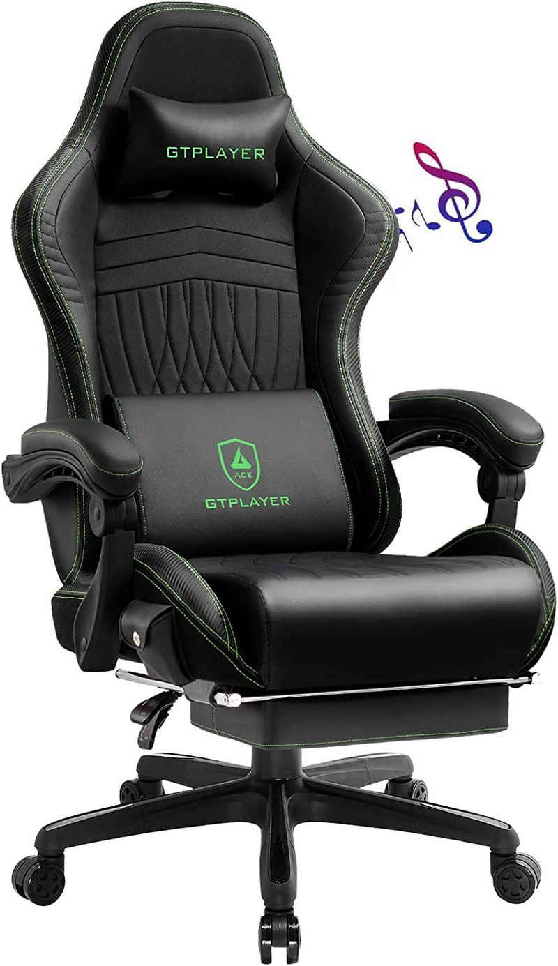 GTPLAYER Gaming-Stuhl ergonomischer Bürostuhl mit HIFI Stereo Lautsprecher, Verbindungsarmlehen beeindrukende Klang-atmosphäre