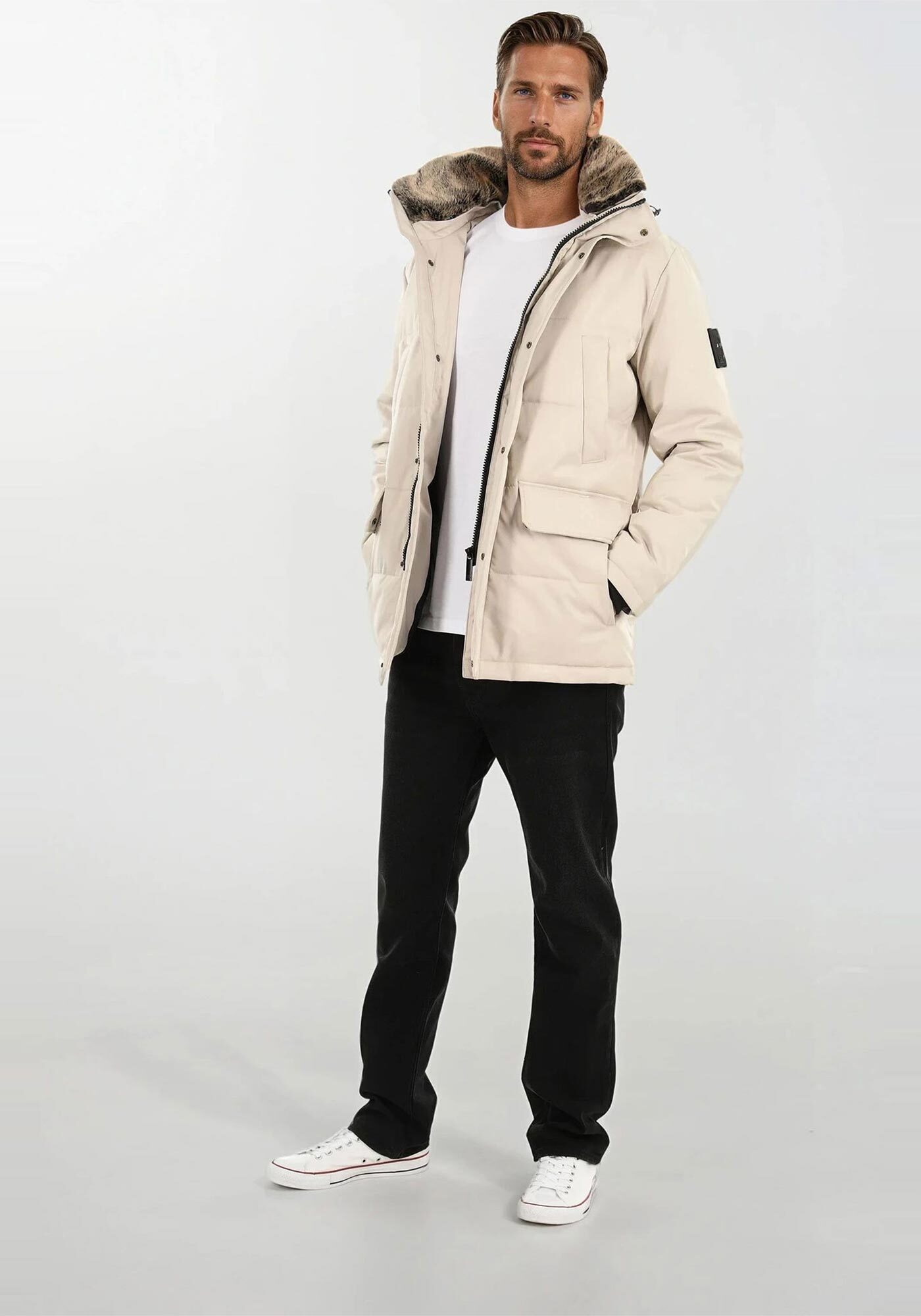 Alessandro Salvarini Winterjacke ASGiova Parka mit warmem Kunstfellkragen und hochwertigem Obermaterial