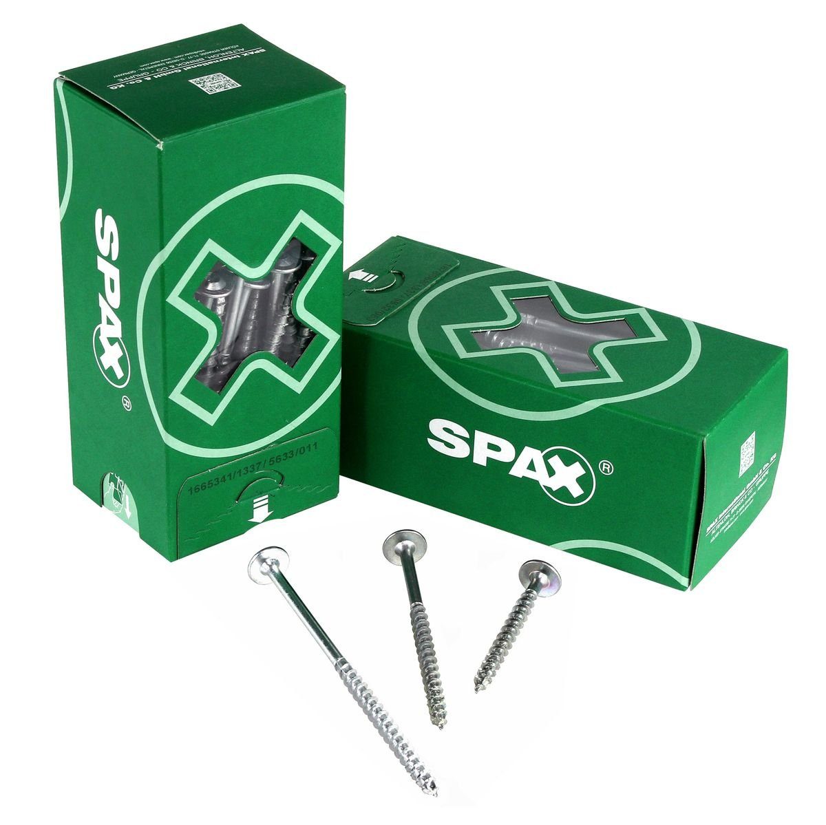 SPAX x SPAX plus (0251010801005) T40 Stk. Vollgewinde 4CUT HI.FORCE WIROX 50 8,0 mm Terrassenschraube Torx Tellerkopfschraube 100 T-STAR