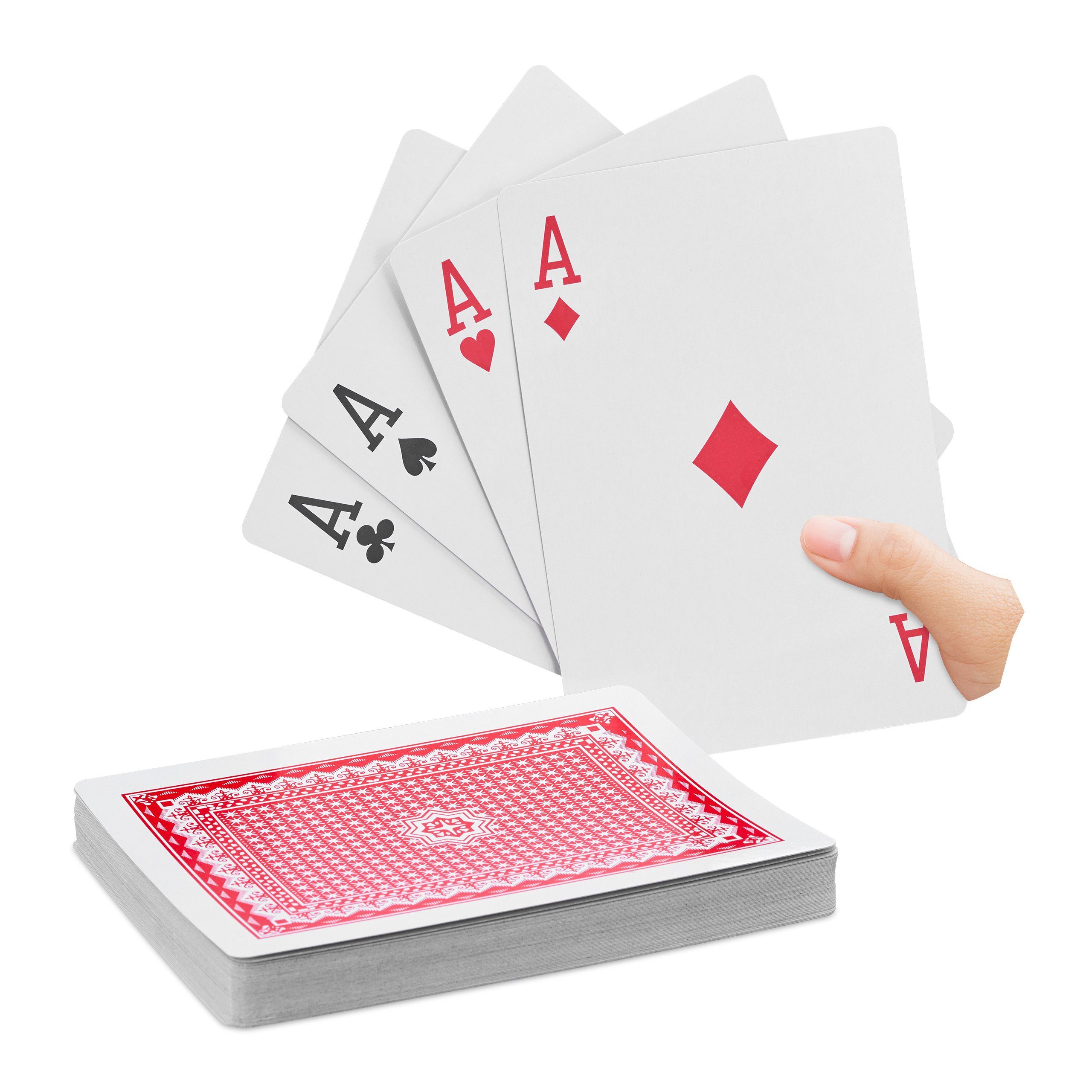 relaxdays Spiel Pokerkarten Jumbo 54 Karten, Poker