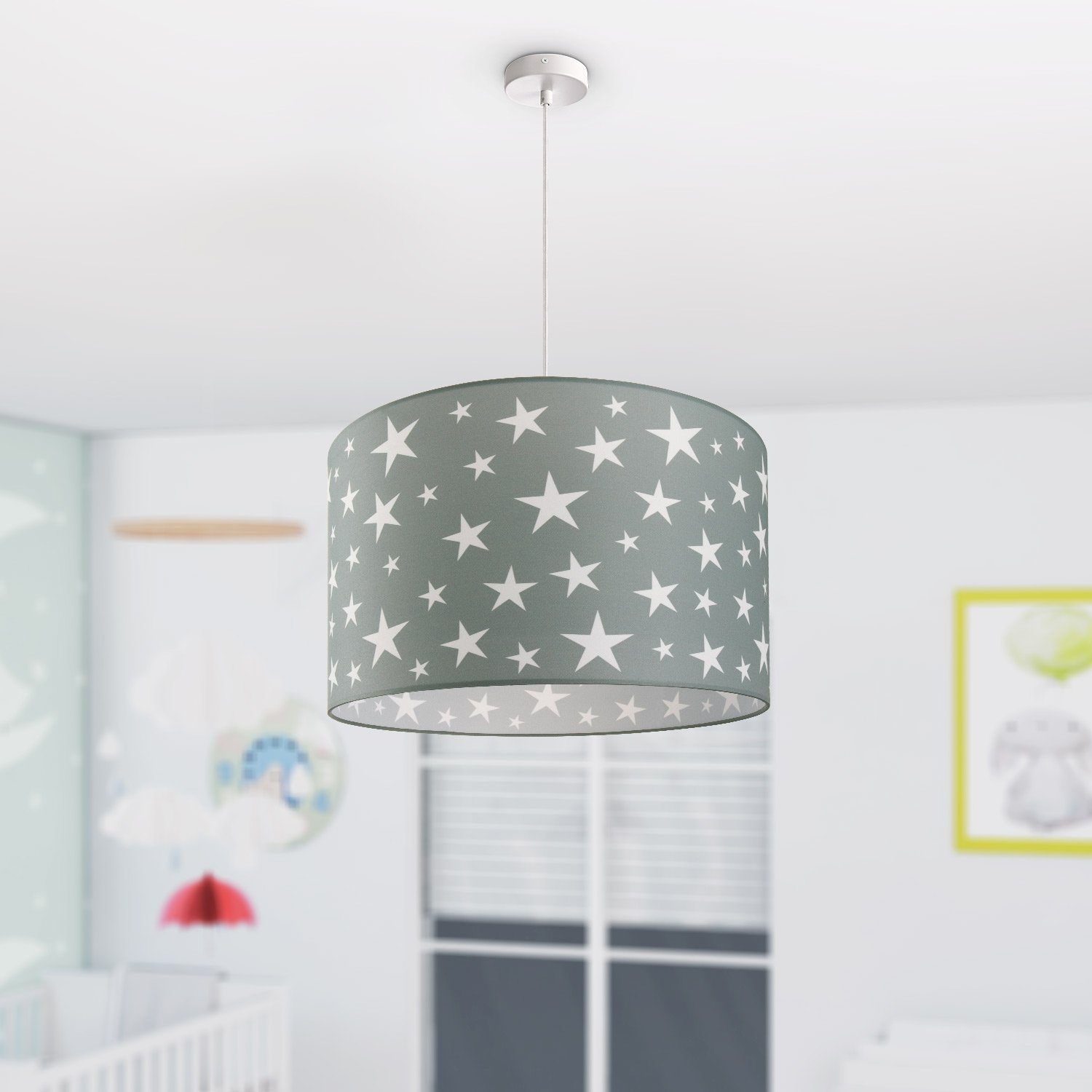 Deckenlampe Motiv Sternenhimmel Kinderzimmer Pendelleuchte Kinderlampe Paco ohne Capri E27 315, Home LED Leuchtmittel,