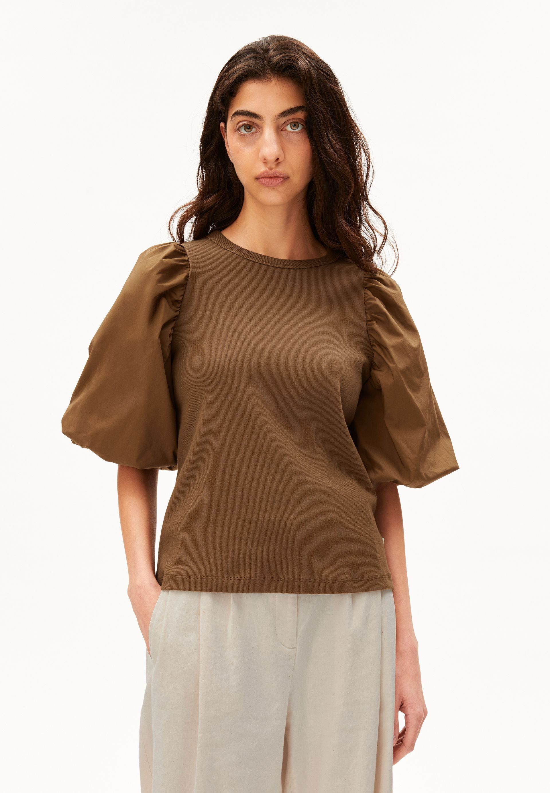 Armedangels T-Shirt PUFF SLEEVE T-Shirt aus Bio-Baumwoll Mix Slim Fit günstig online kaufen