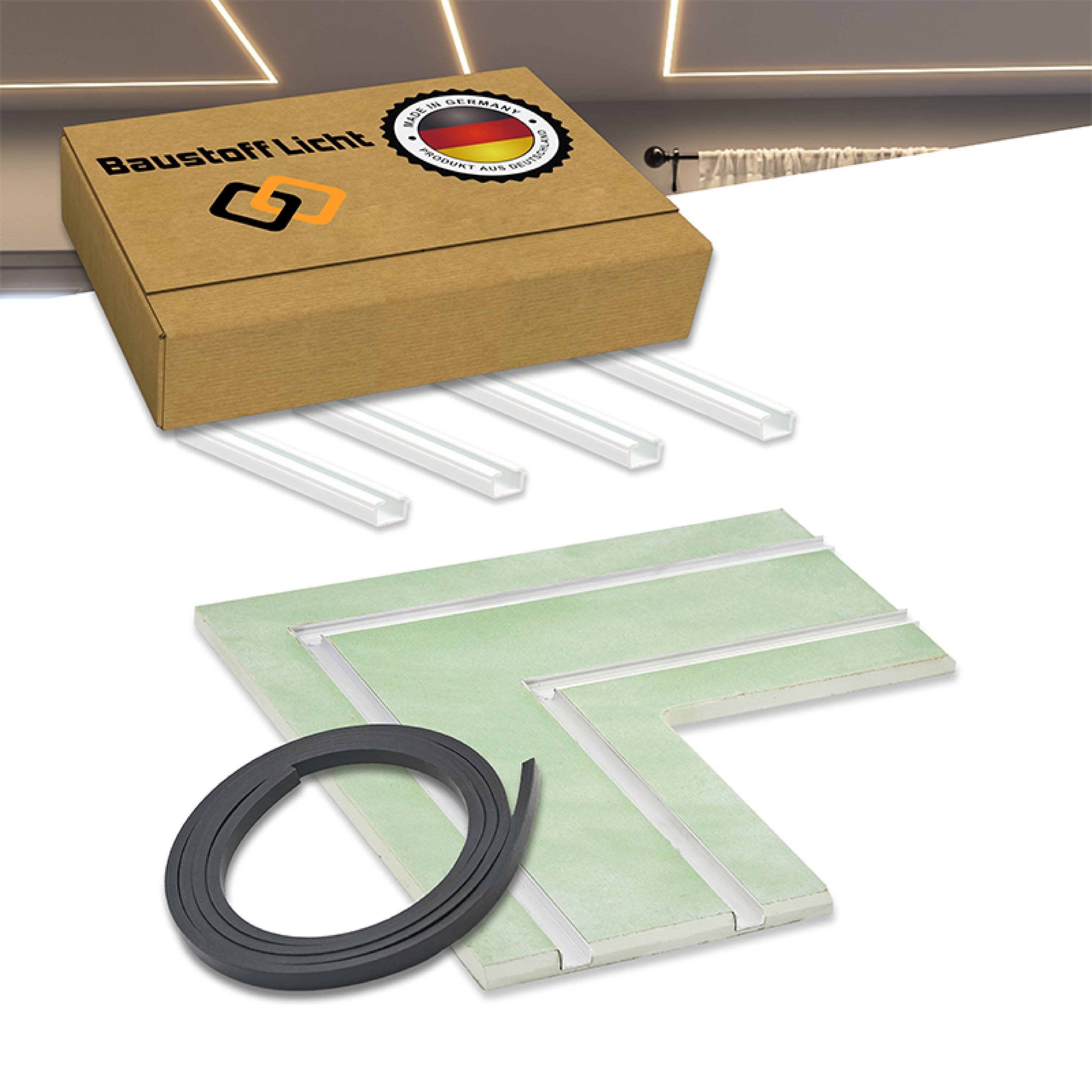 LED Profilelement LED-Stripe-Profil flächenbündige Lichtlinien, 0-flammig, Zubehör