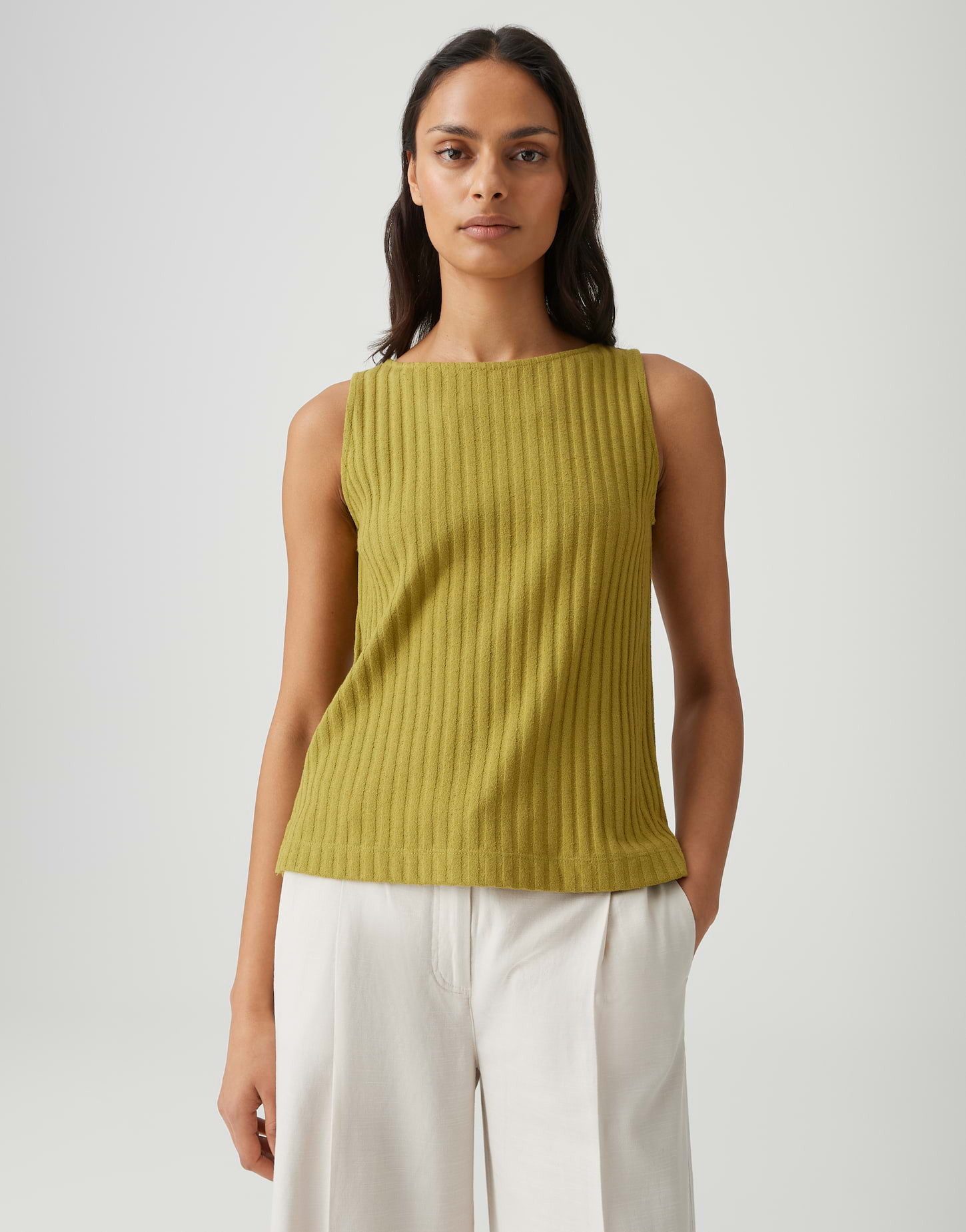 OPUS Shirttop IPOMA SLIT Regular in Rippstruktur