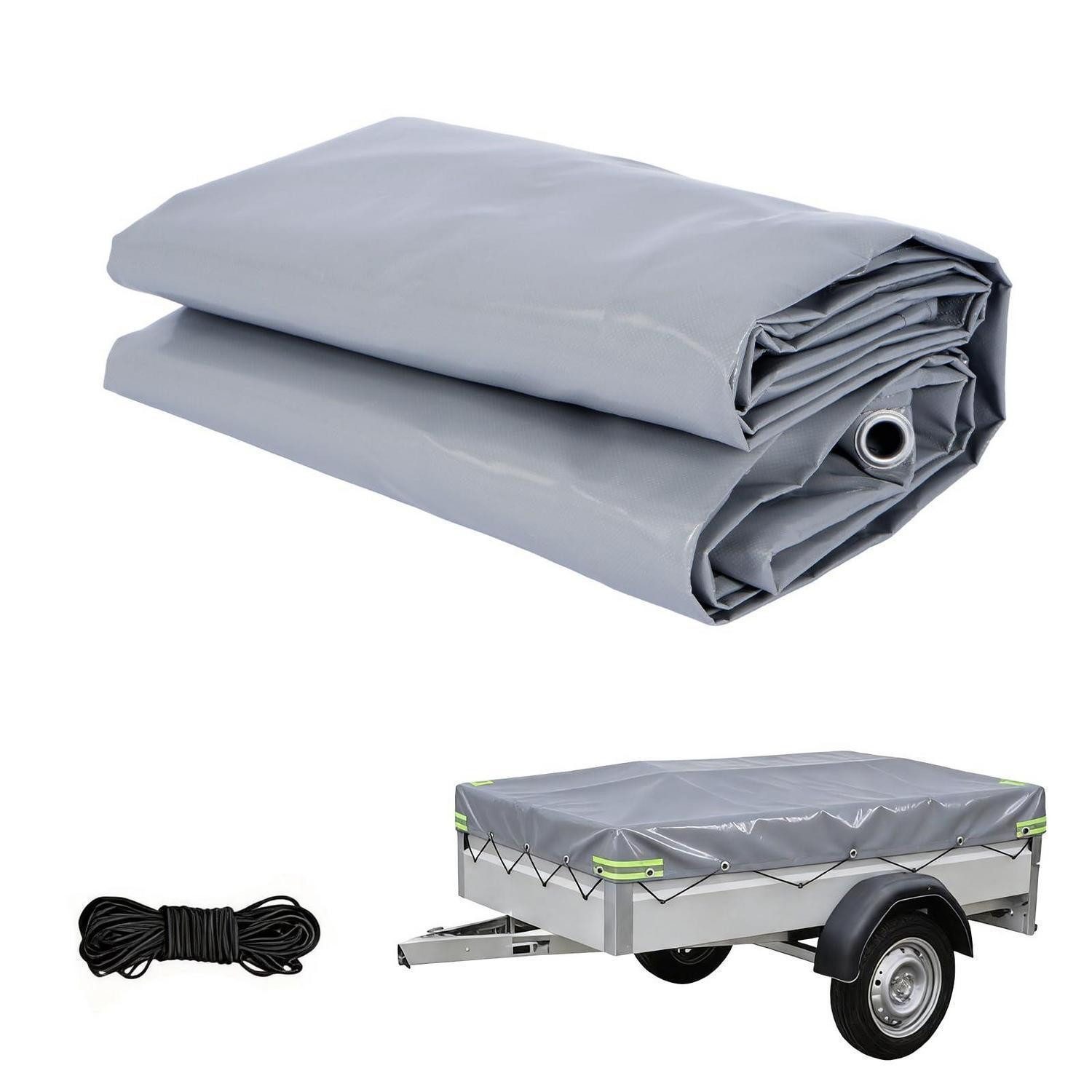 LuxusKollektion Schutzplane Anhängerplane Grau 258x136x10cm (1-St)