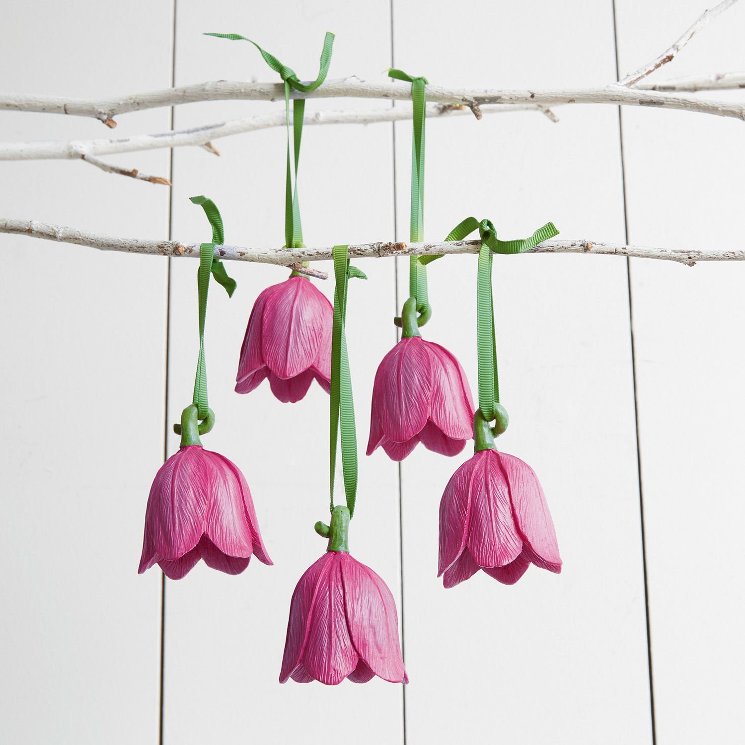 Kunstblume Anhänger 5er Set Herault rosa, Mirabeau, Höhe 7.0 cm | Kunstblumen