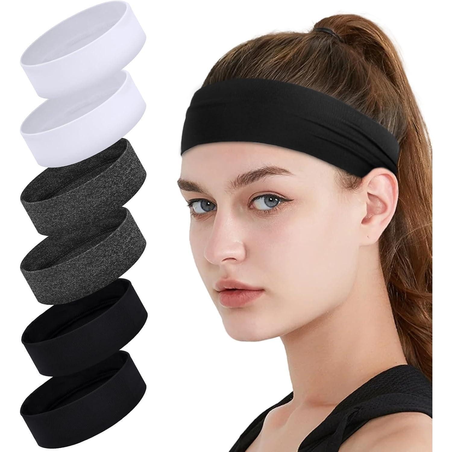 LuxusKollektion Stirnband Sport Stirnbänder Unisex 4er Set - Elastische Dünn Anti-Rutsch