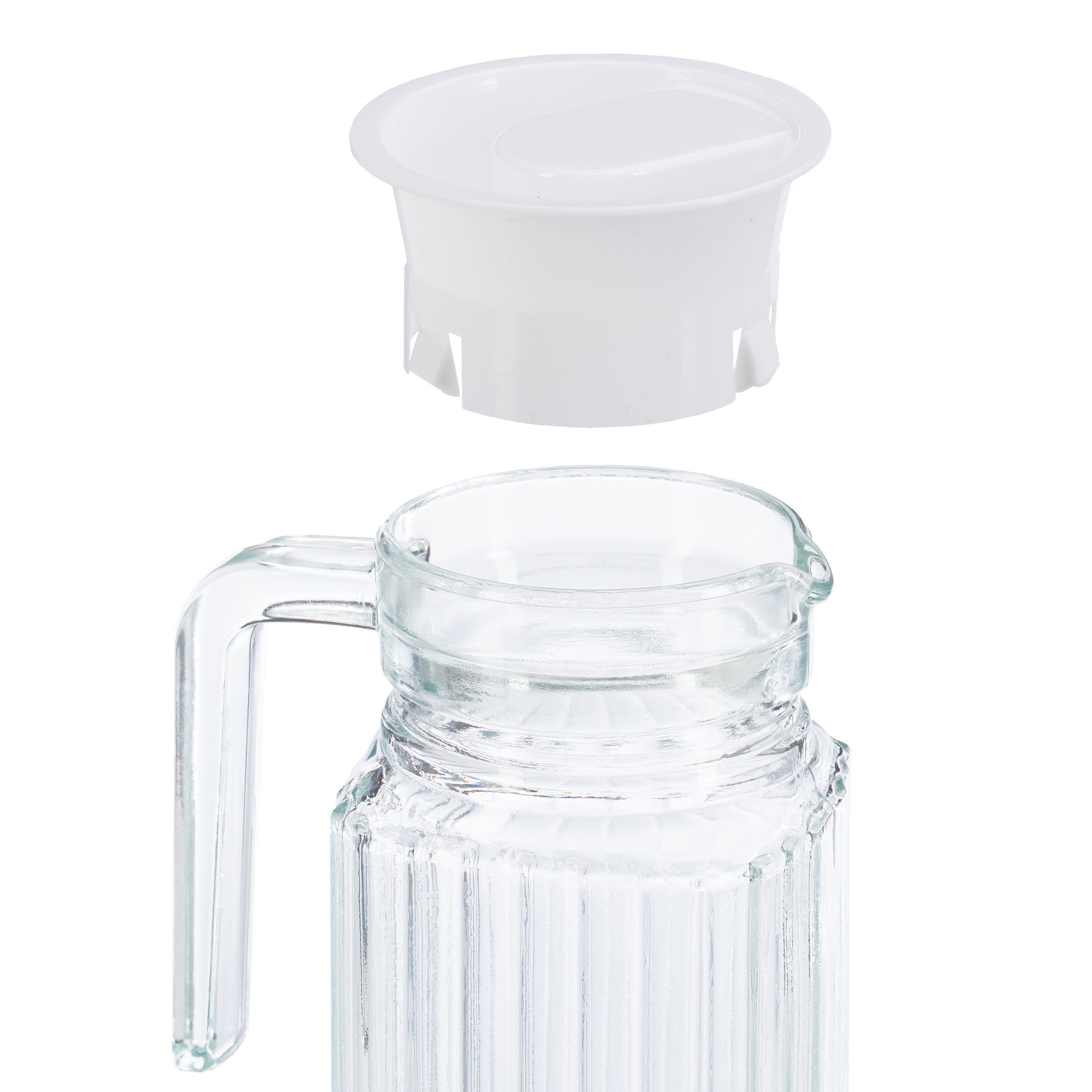 relaxdays Wasserkrug Saftkrug Glas 1 l