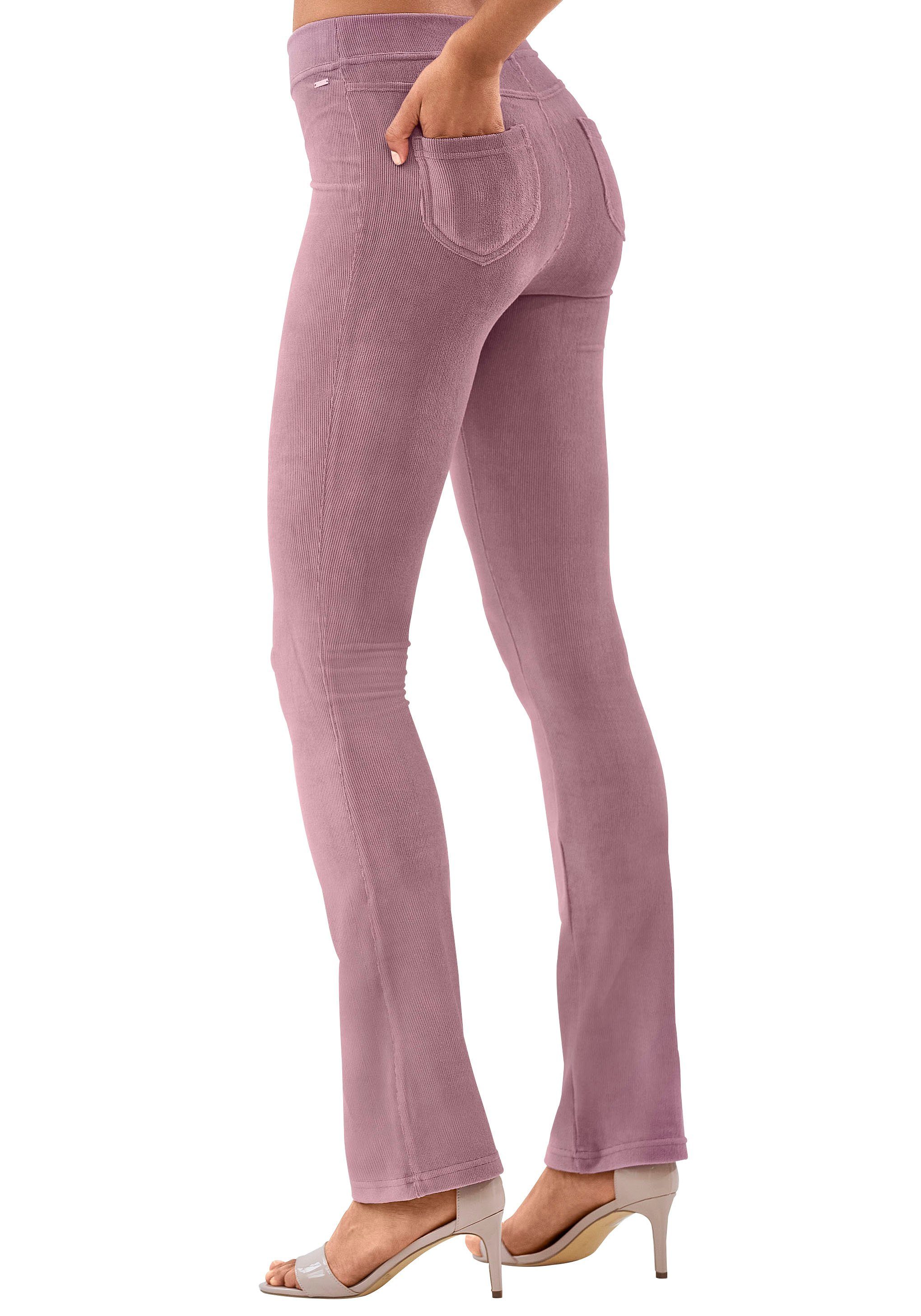 Loungewear Material rosa Cord-Optik, weichem aus LASCANA in Jazzpants