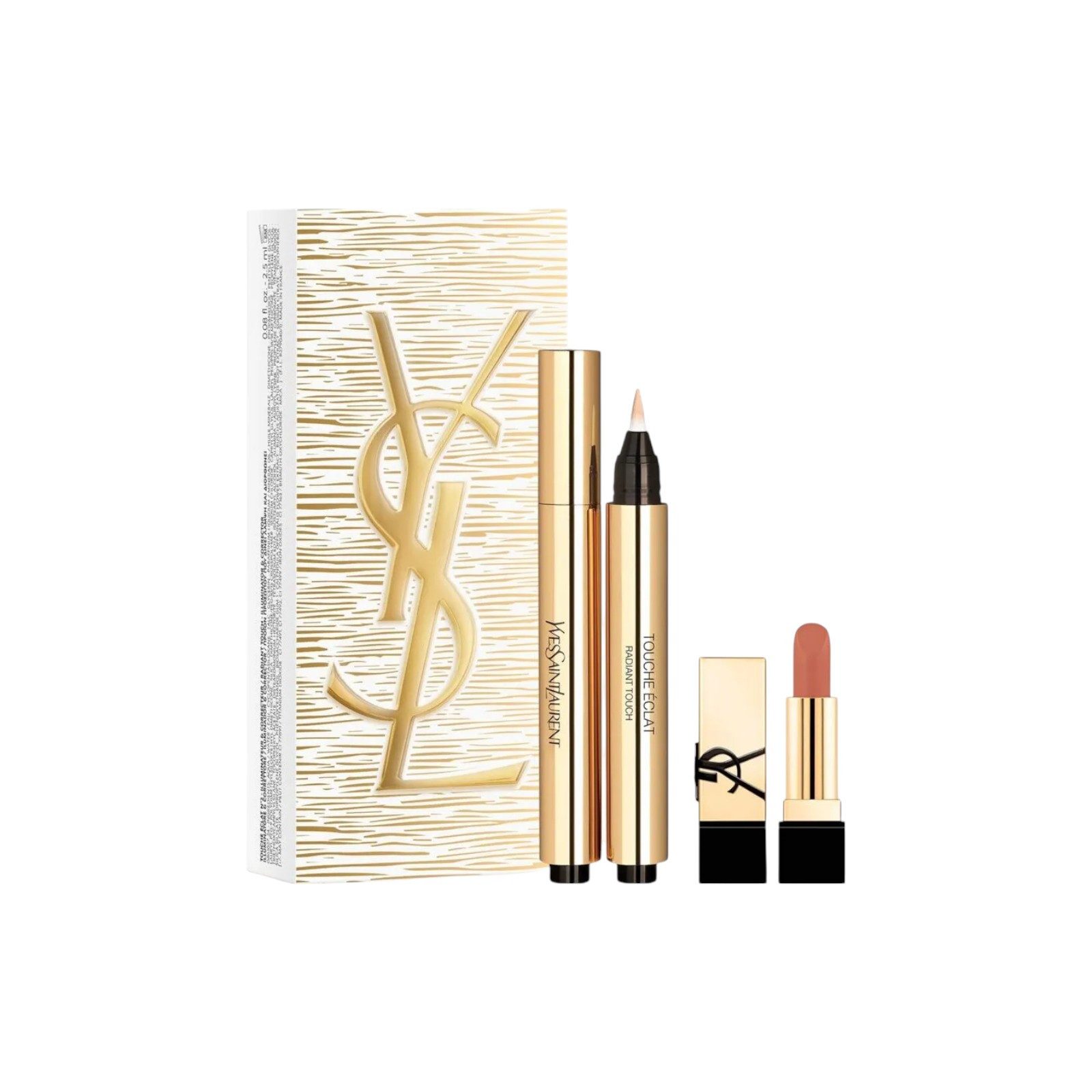 YVES SAINT LAURENT Make-up Set Touche Éclat Stylo Nr. 2 + Rouge Pur Couture Xmas Set, 2-tlg., 1 x Concealer 2,5 ml+ 1 x Lippenstift Mini