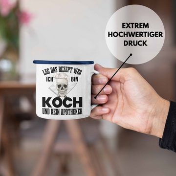 Trendation Thermotasse Trendation - Koch Geschenke Männer Emaille Tasse Lustig Geschenk für Koch Köchin Geschenkidee Frauen