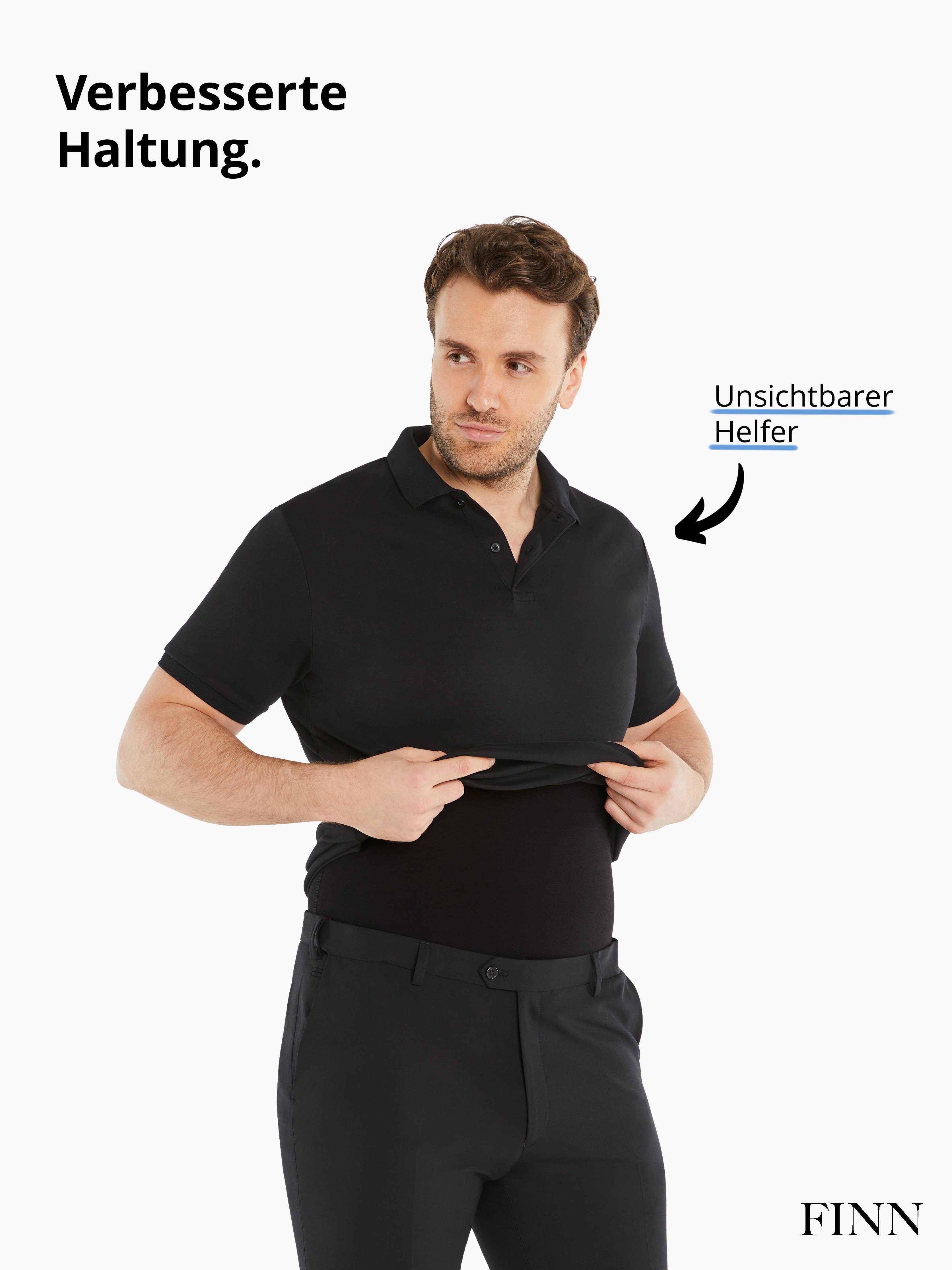FINN Design Shapinghemd Shapewear Kompression, starke extra Herren Kleidergröße Ärmellos weniger Schwarz eine Kompressions-Unterhemd