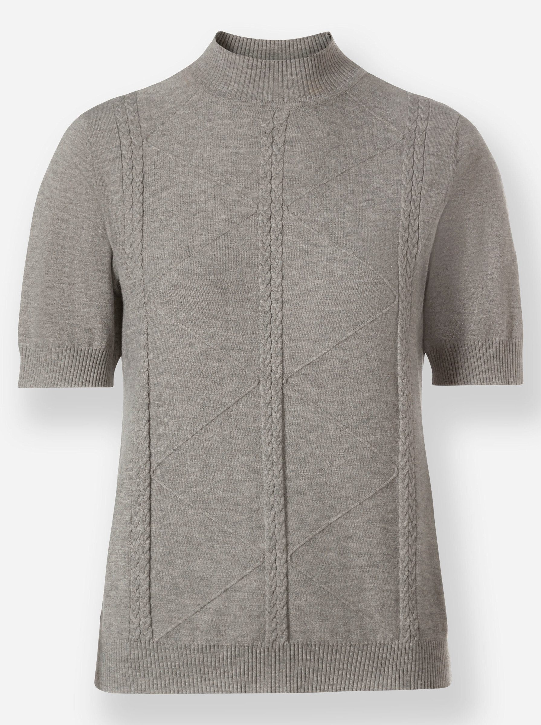 Witt Strickpullover Pullover Kurzarm Zopfmuster