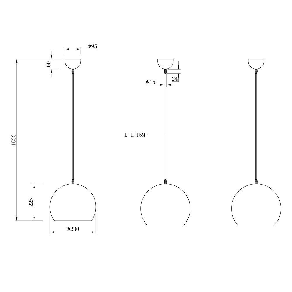 Decken Pendelleuchte, Farbwechsel Pendelleuchte inklusive, Kugel Effekt Leuchtmittel Farbwechsel, Hängeleuchte mit LED Warmweiß, etc-shop