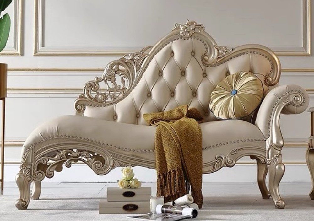 JVmoebel 2-Sitzer Klassische Chaiselongue Designer Holzrahmen Kunstleder Möbel, 1 Teile, Made in Europa