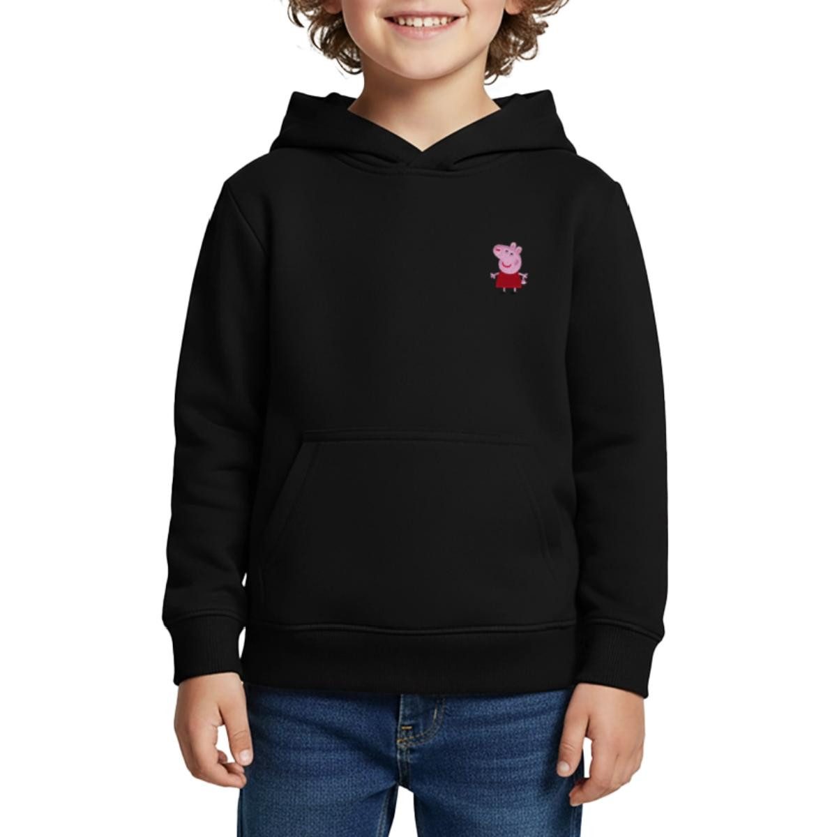 Hoodie Peppa Wutz Brustdesign Stick Kinder Premium Hoodie