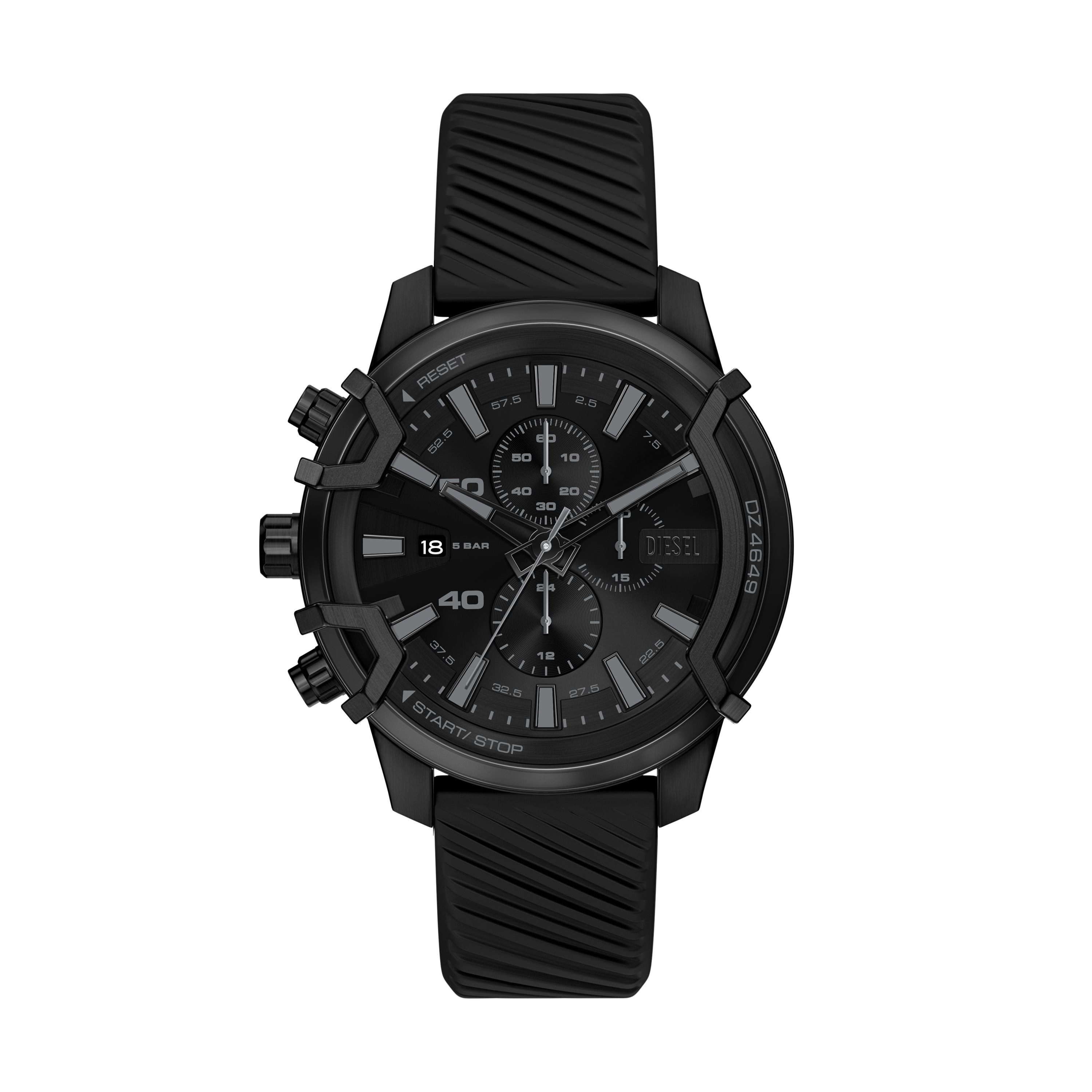 Diesel Chronograph Griffed DZ4649, Quarzuhr, Armbanduhr, Silikonarmband, analog, Tag, Stoppfunktion