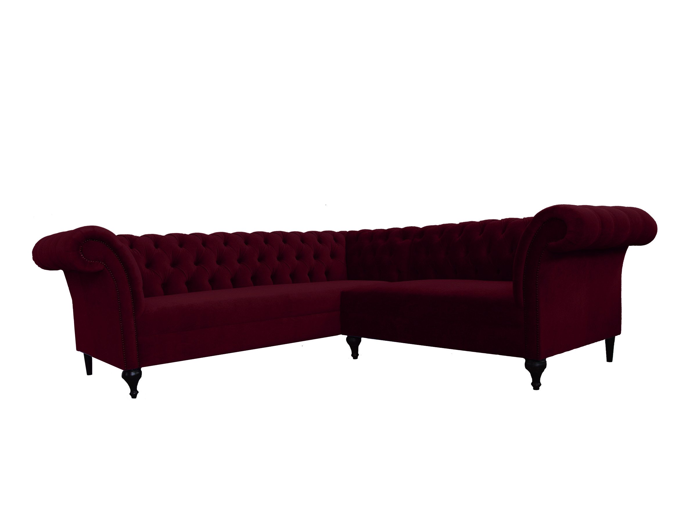 Chesterfield-Sofa Chesterfield Designer Eckcouch Sofa aus Samt