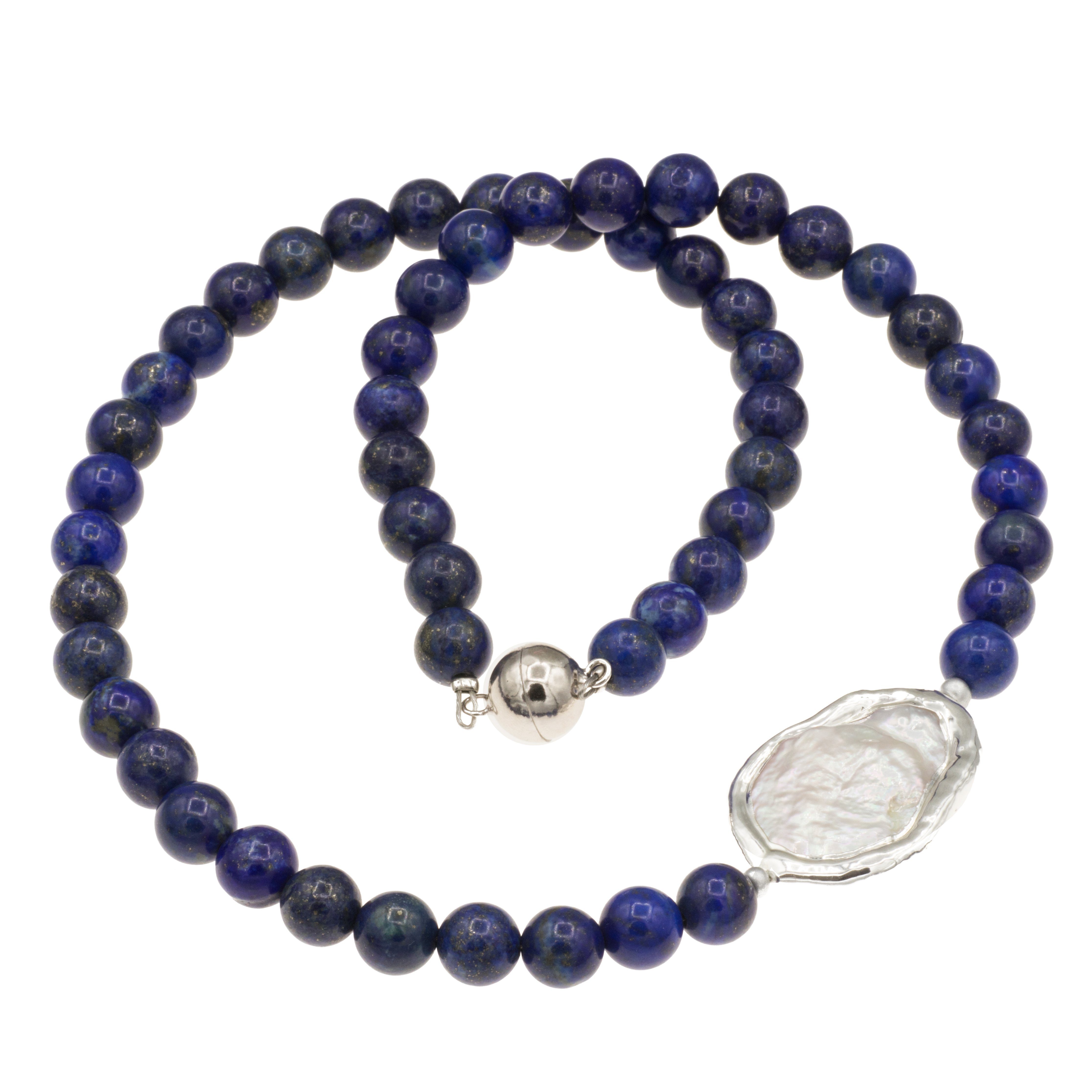 Bella Carina Perlenkette Kette mit Lapislazuli günstig online kaufen