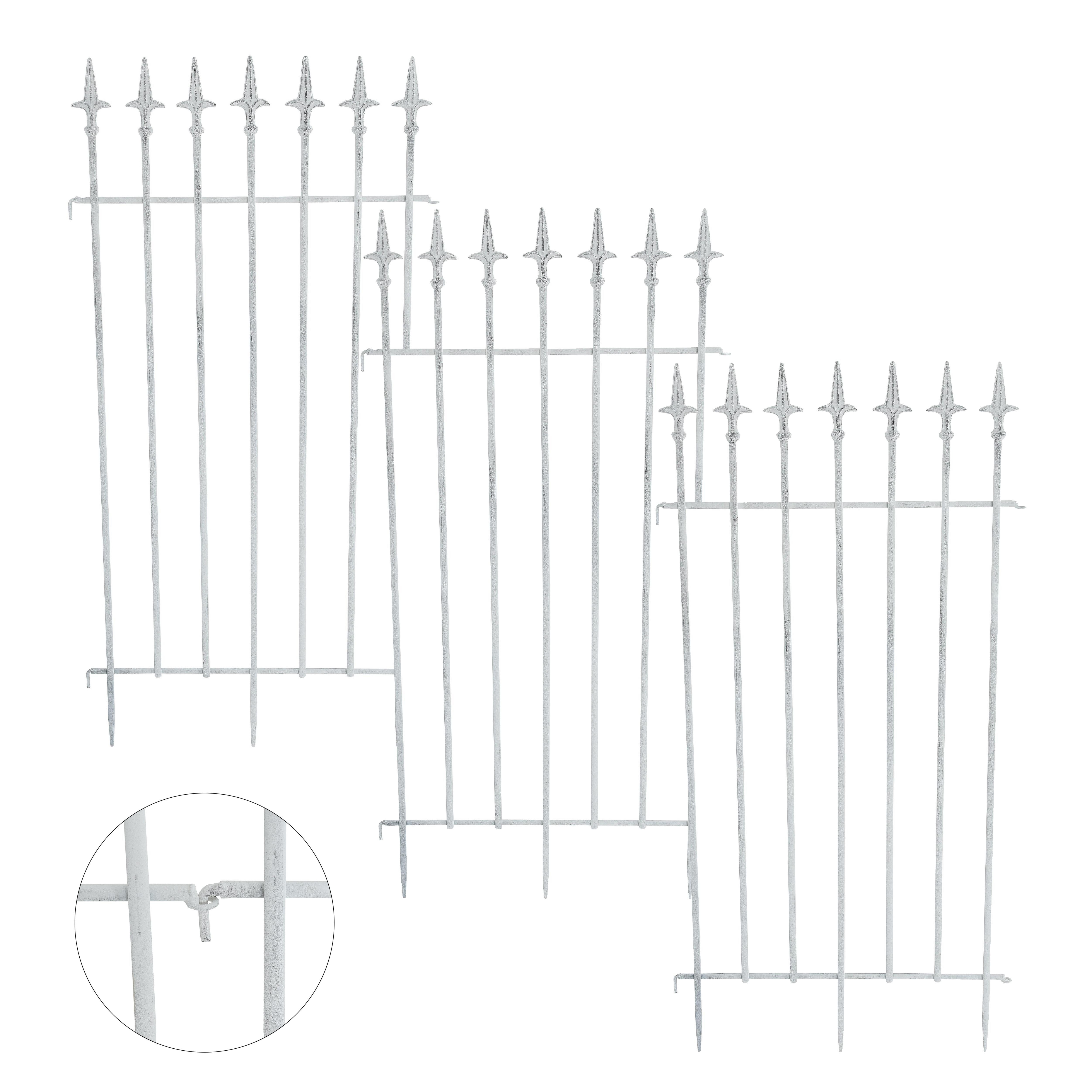 ESTEXO Gartenzaun Rankgitter Eisen Zaun Rankhilfe Rankzaun Metall Spalier Antik-Weiß