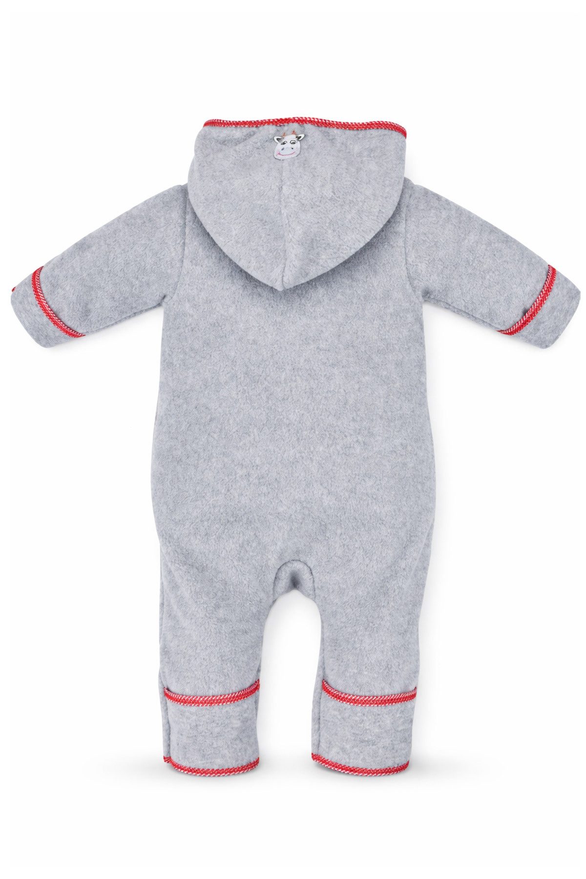 BONDI Strampler Kuscheliger Baby Fleece-Overall "Kuh" 93665 - Grau, Kinder