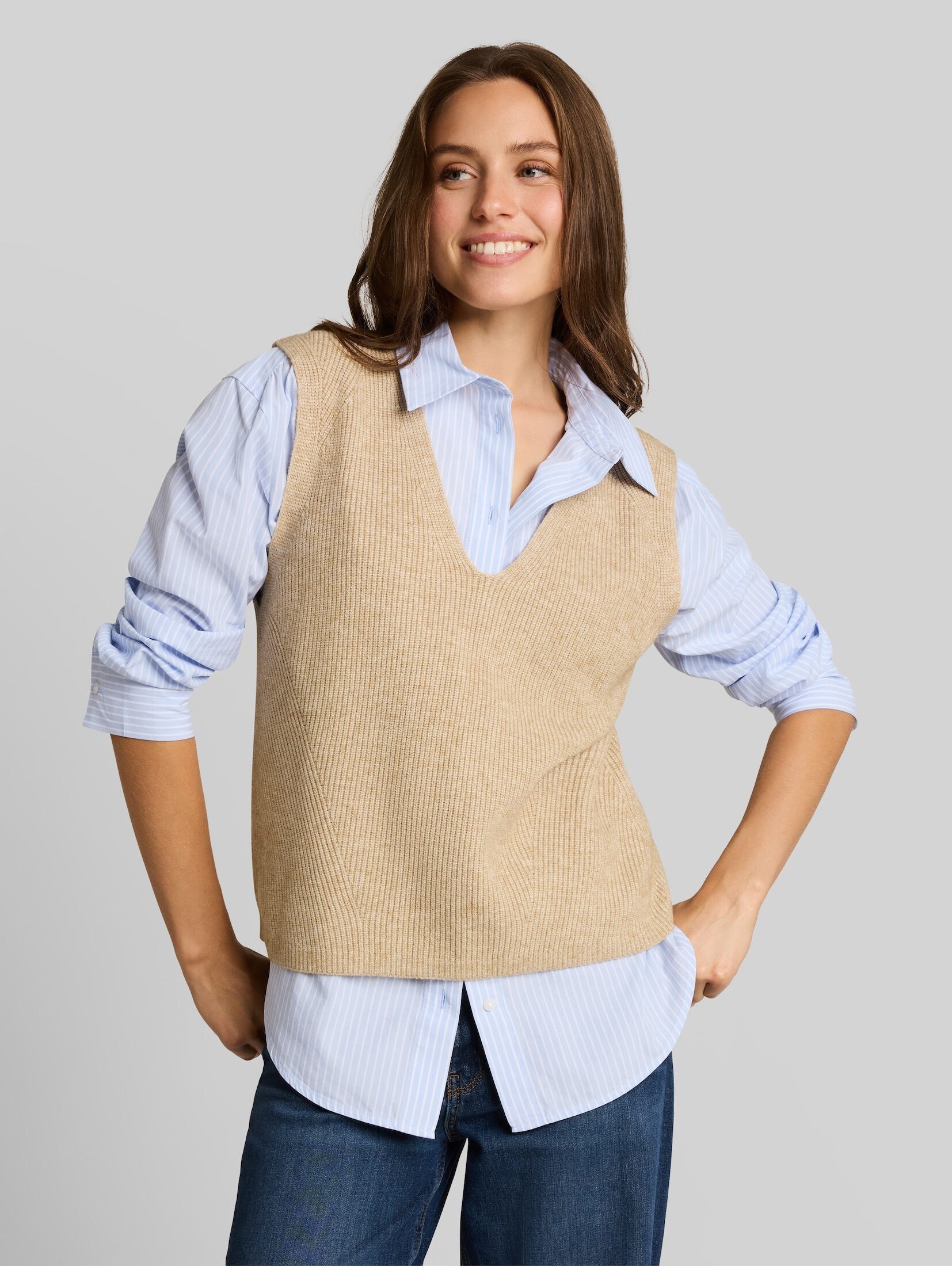 TOM TAILOR Strickpullover Pullover & Strickjacken Pullunder mit V-Ausschnitt