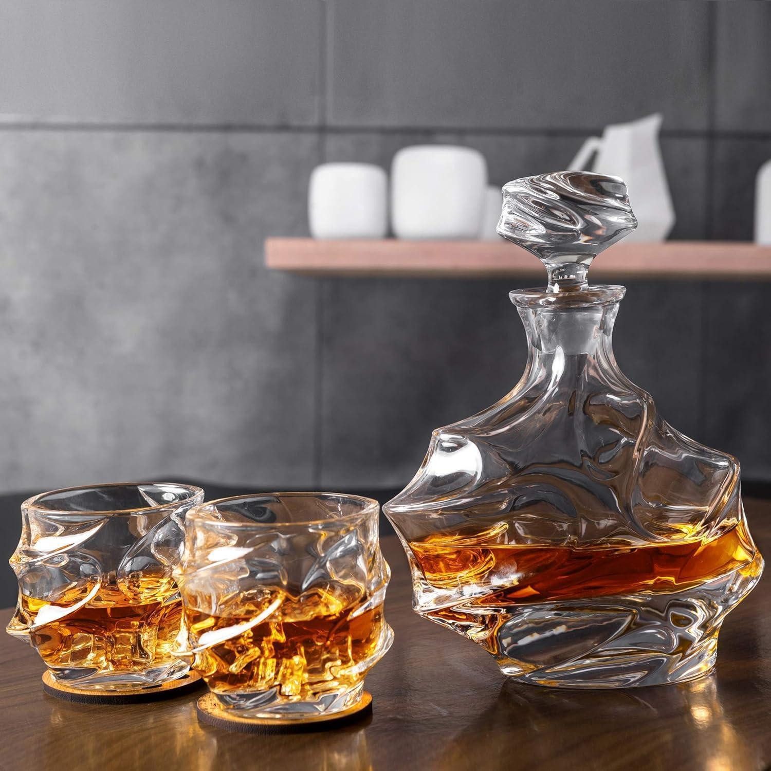 LuxusKollektion Gläser-Set Whisky Karaffe Gläser Set 750ml Dekanter 4x320ml Kristallglas Geschenk, Glas – Bild 5 von 5