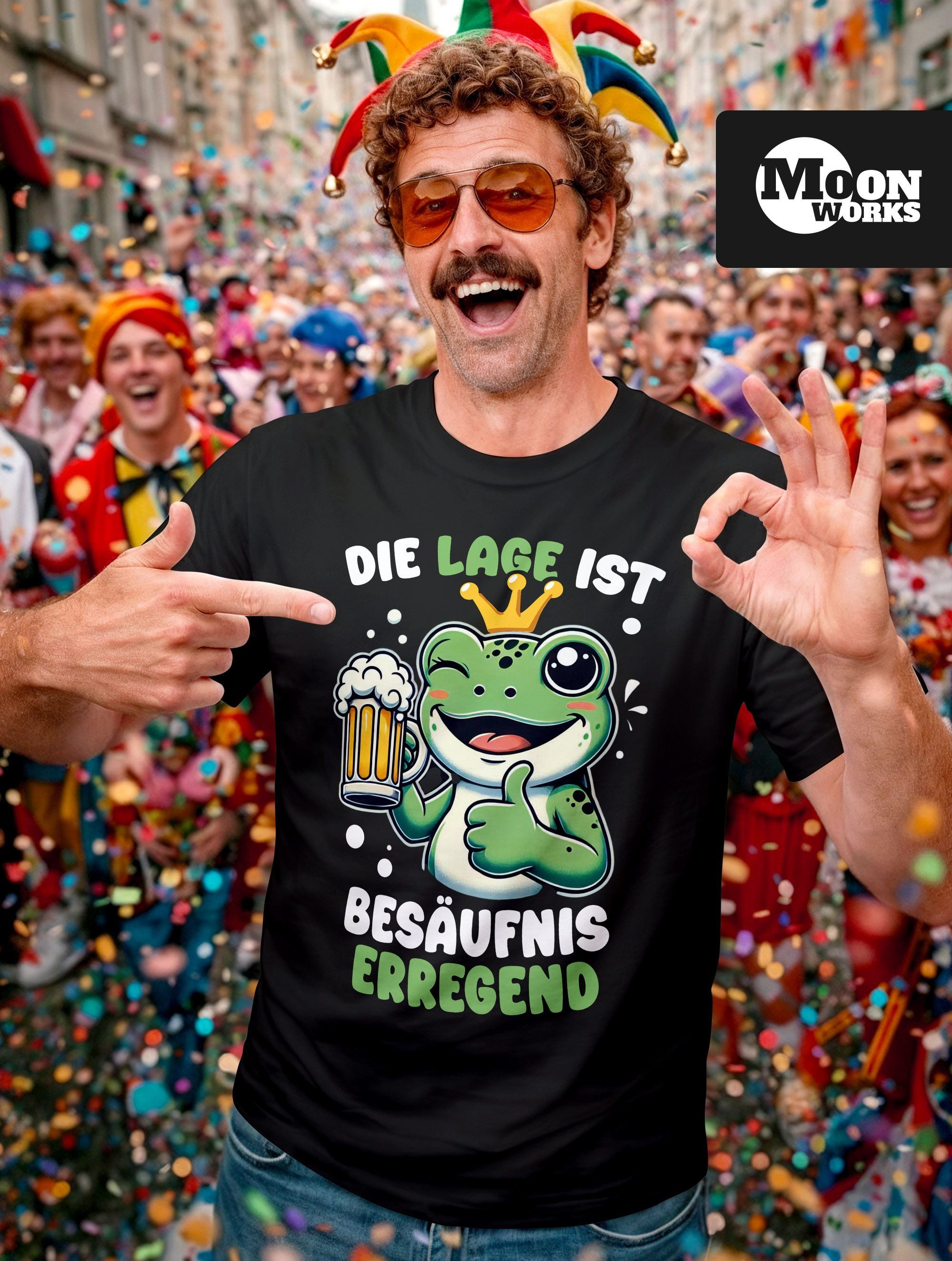 MoonWorks Print-Shirt Herren T-Shirt Party Feiern Trinken Last Minute Fasch günstig online kaufen