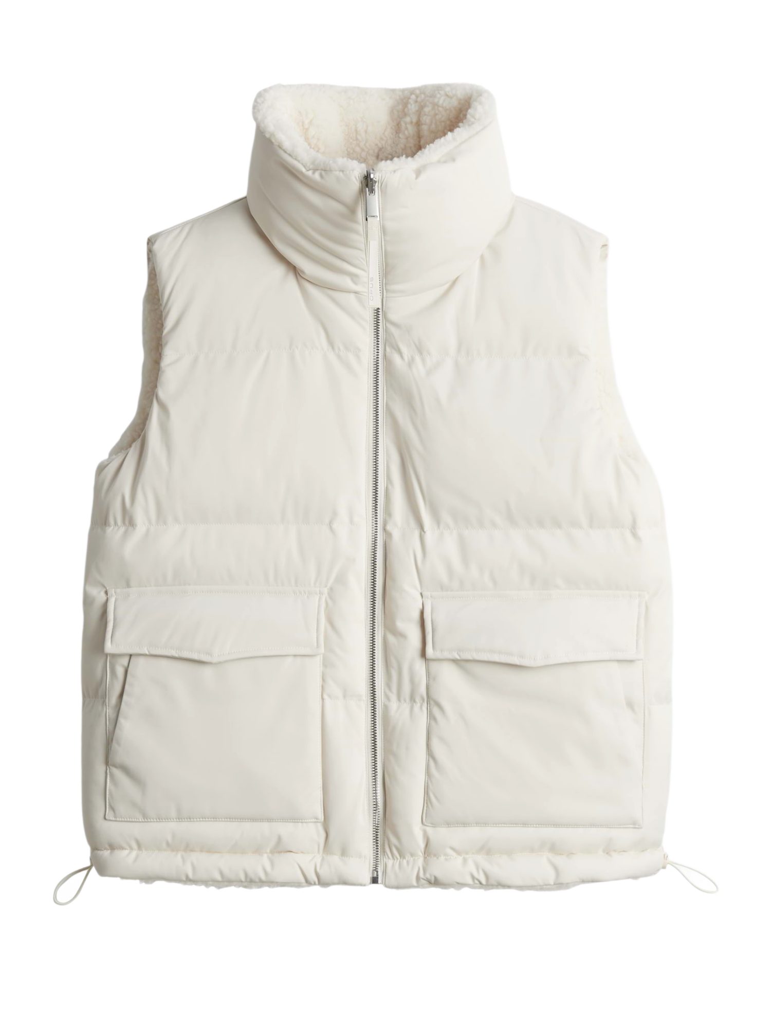 OPUS Kurzweste weiß,Casual,Polyester,Strukturiert,Stehkragen,Ärmellos,Regular Fit